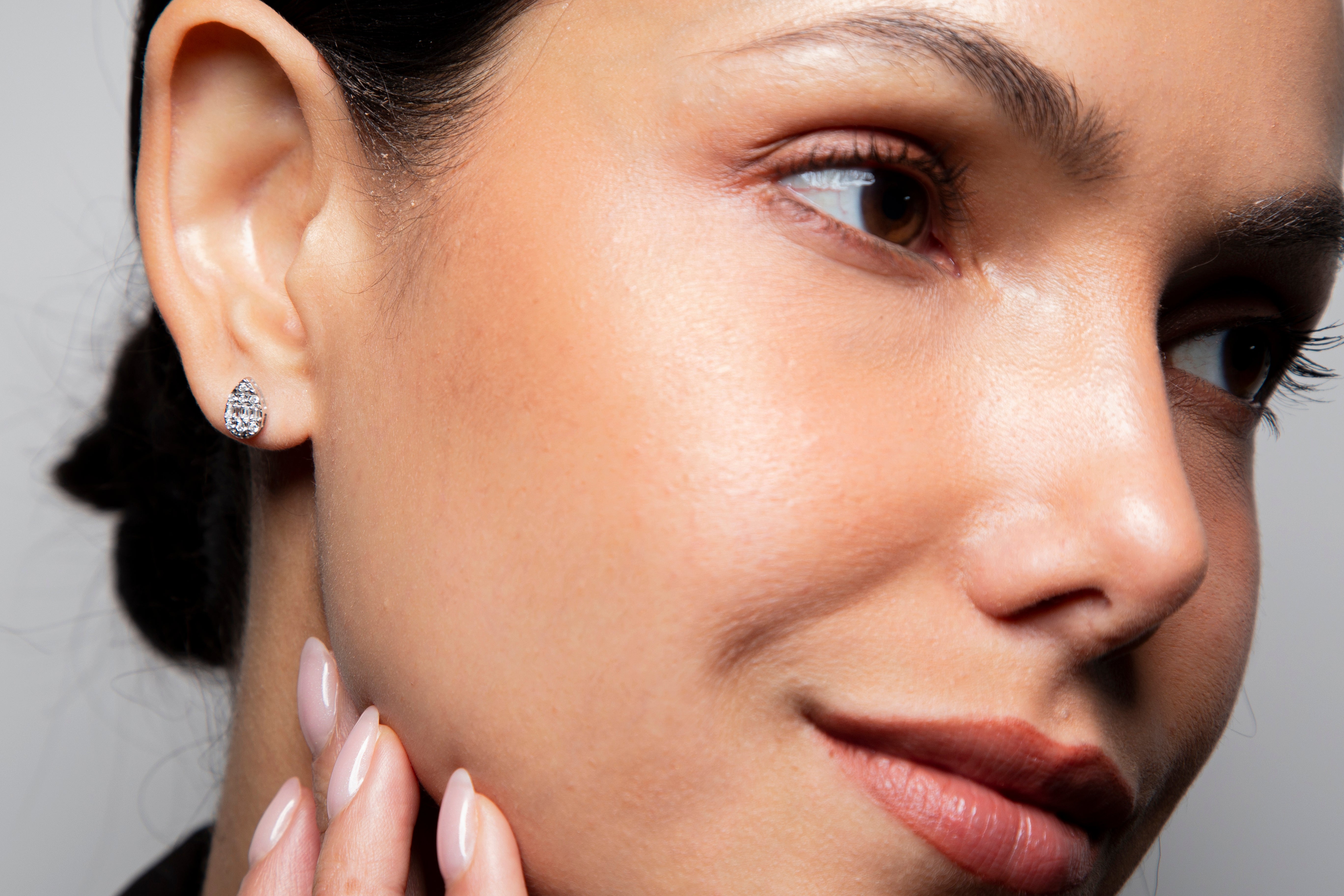 Aretes Studs Diamante Oro Blanco 14K 0.25 ct.