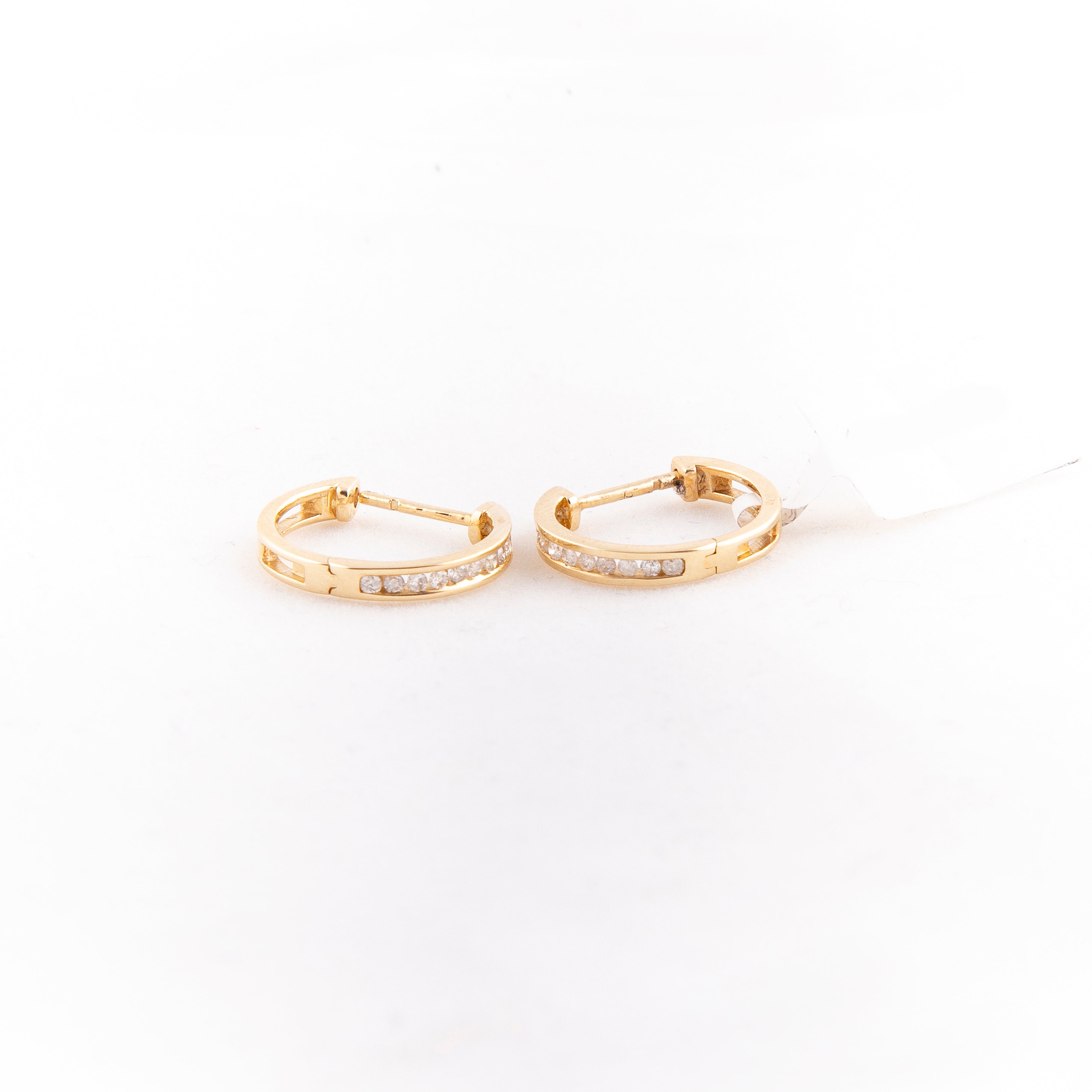 Aretes Hoops / Arracadas Diamante Oro Amarillo 14K 0.25 ct.