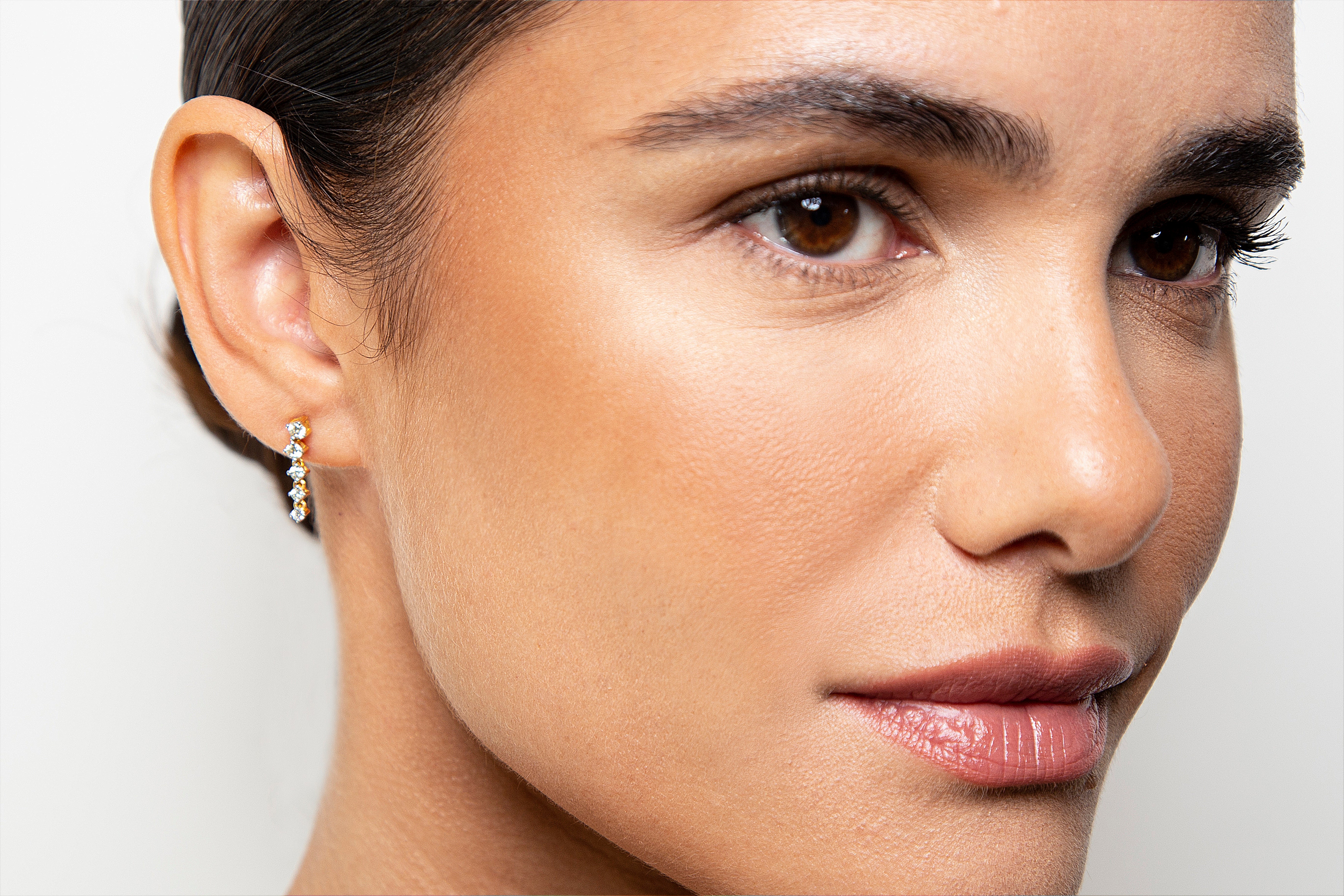 Aretes Largos / Colgantes Diamante Oro Amarillo 14K 0.5 ct.