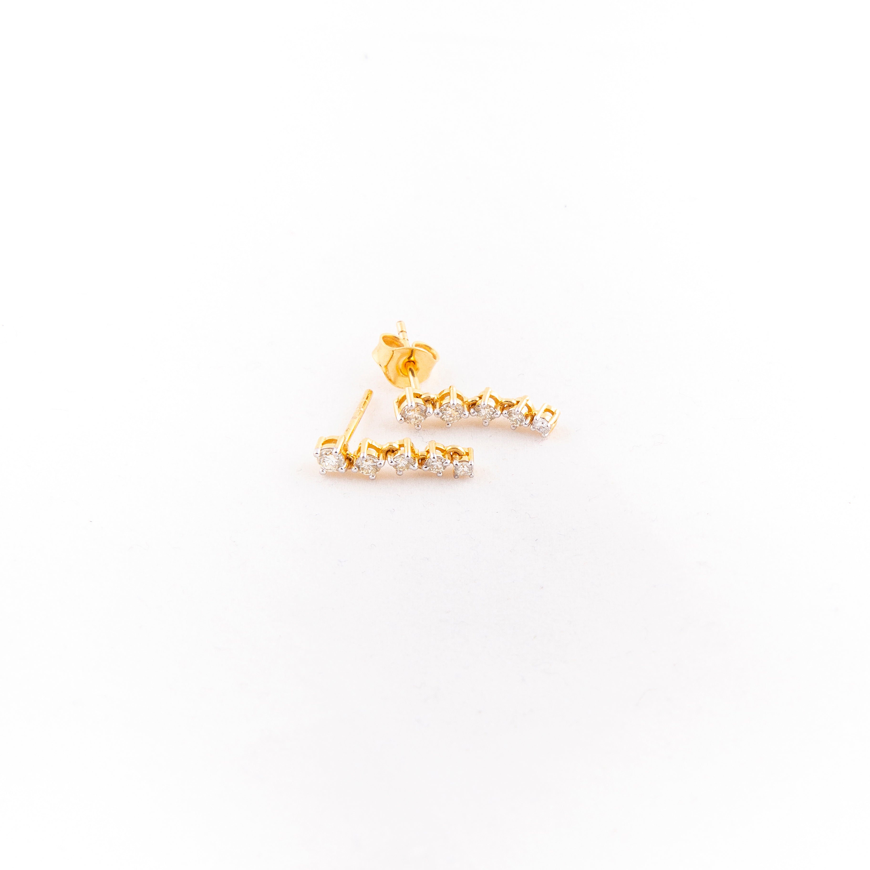 Aretes Largos / Colgantes Diamante Oro Amarillo 14K 0.5 ct.