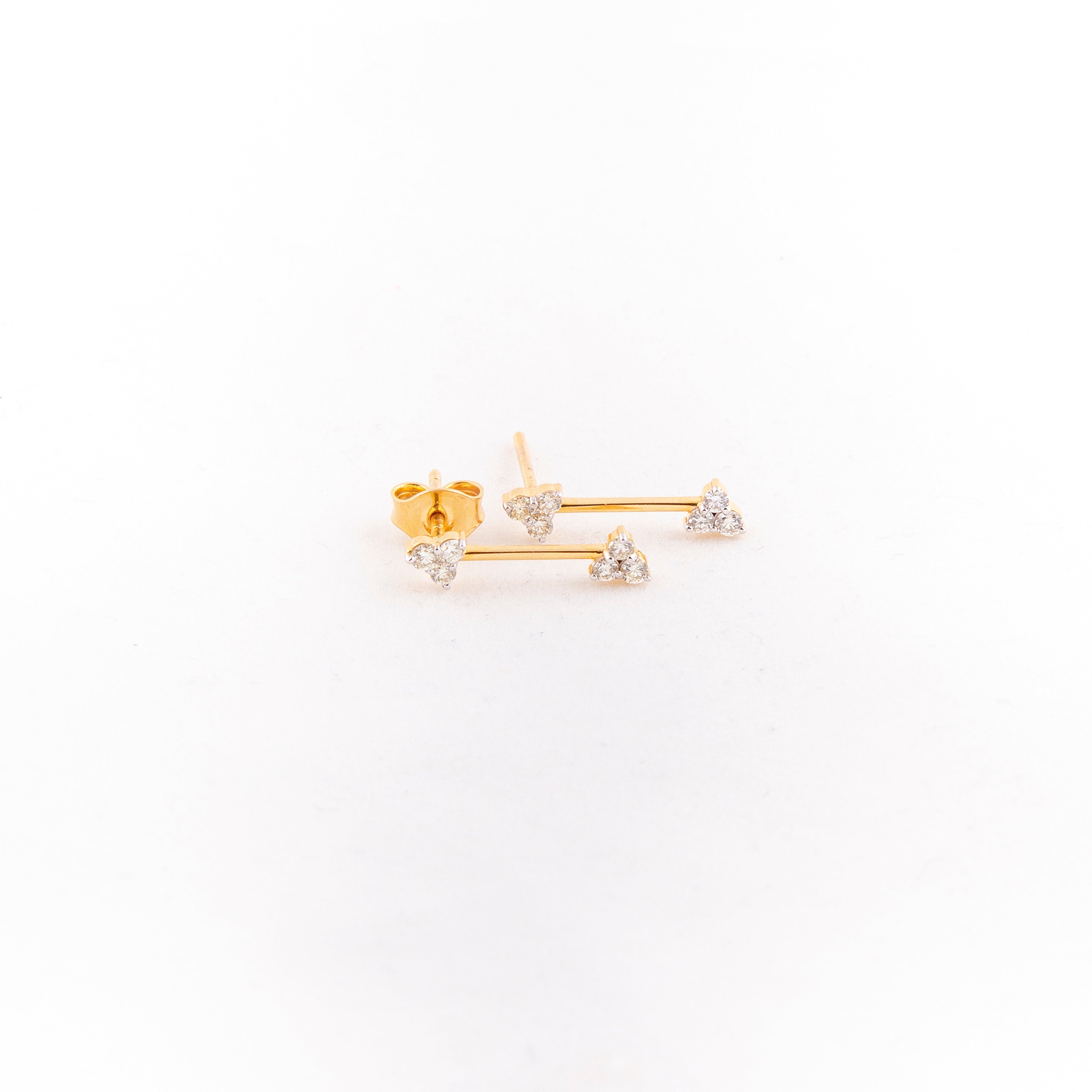 Aretes Largos Diamante Oro Amarillo 14K 0.34 ct.