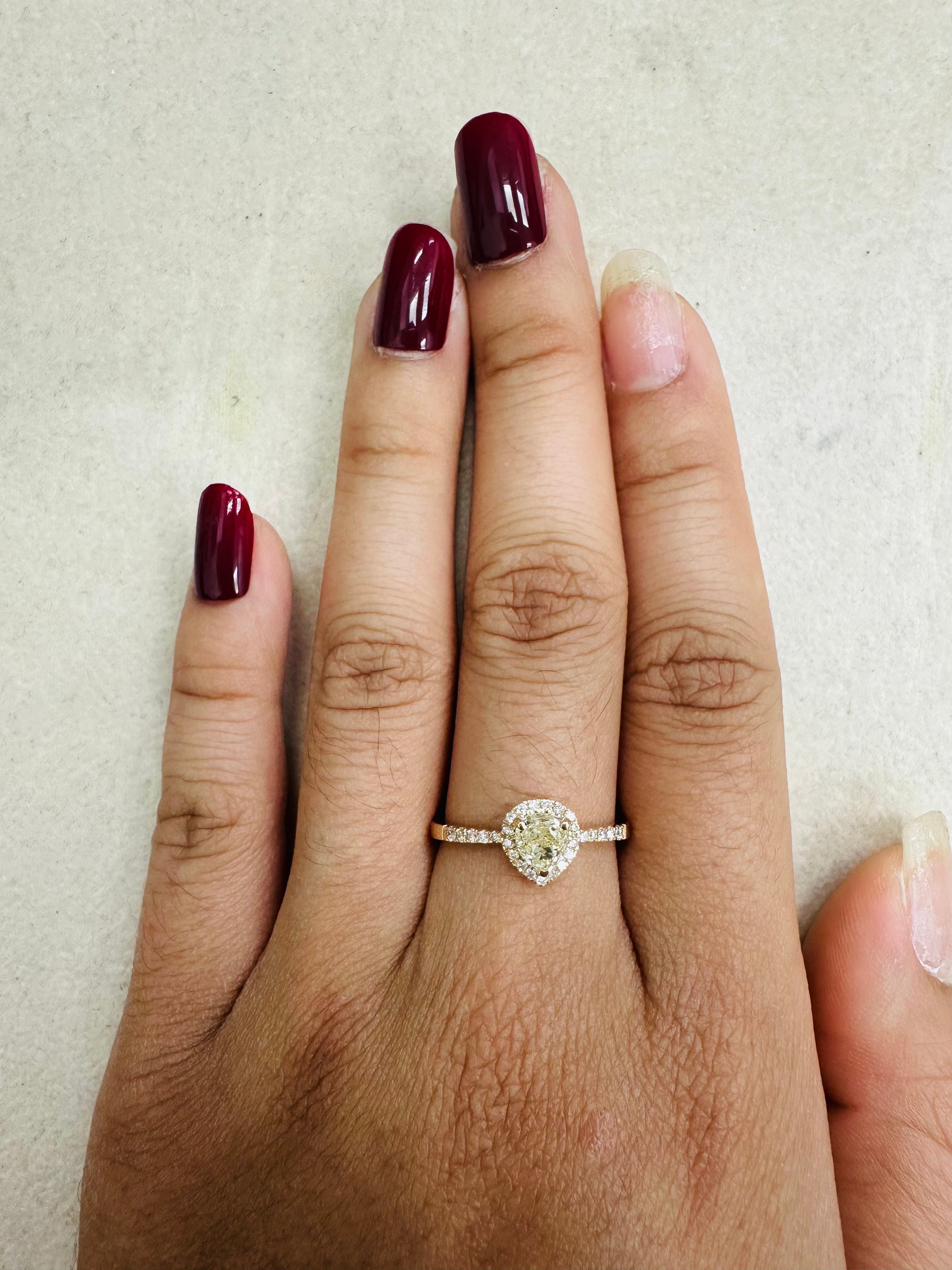 Anillo De Diamantes De Oro Amarillo De 14K 0.73 Ct.