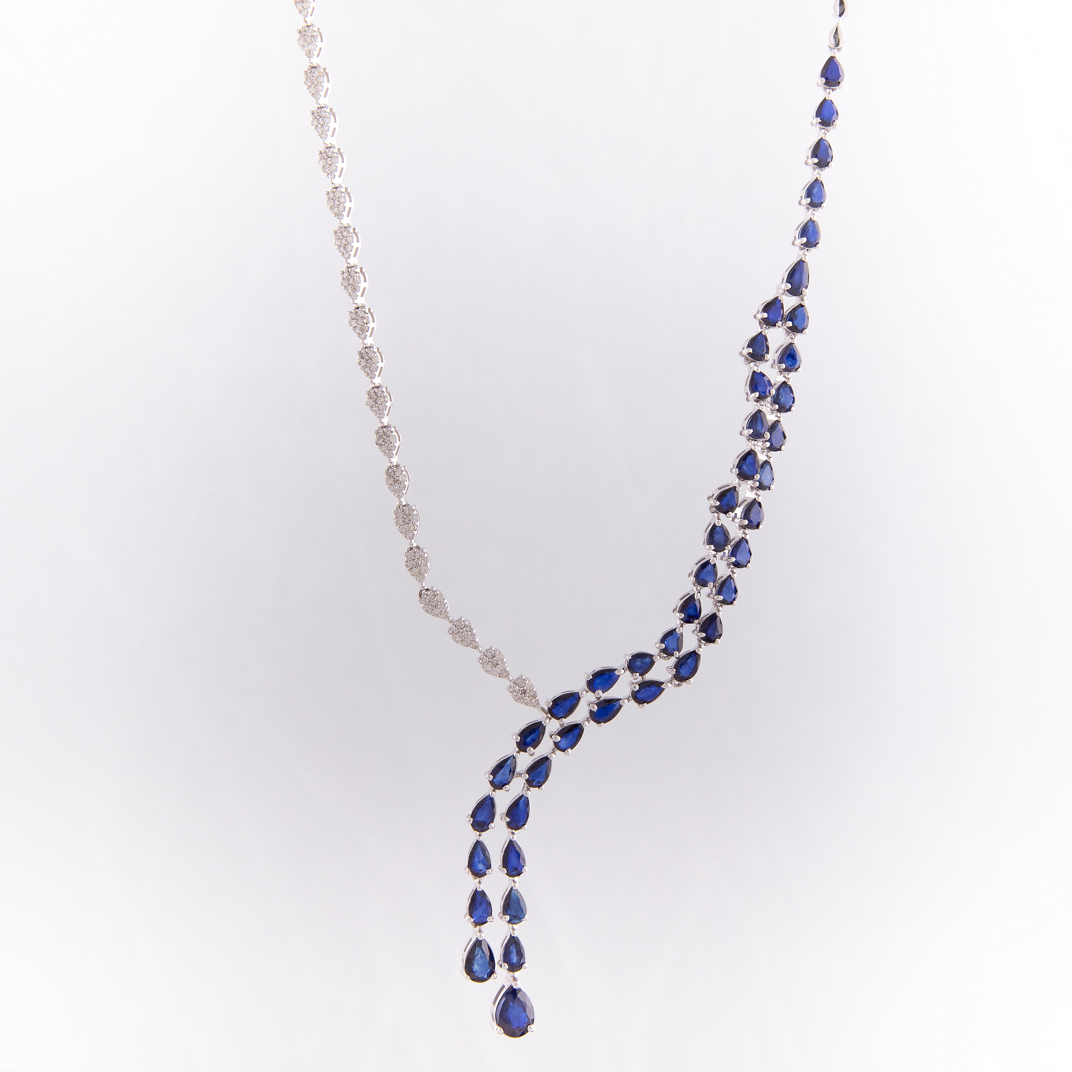 Collar Diamante Zafiro Oro Blanco 14K 10.25 ct.