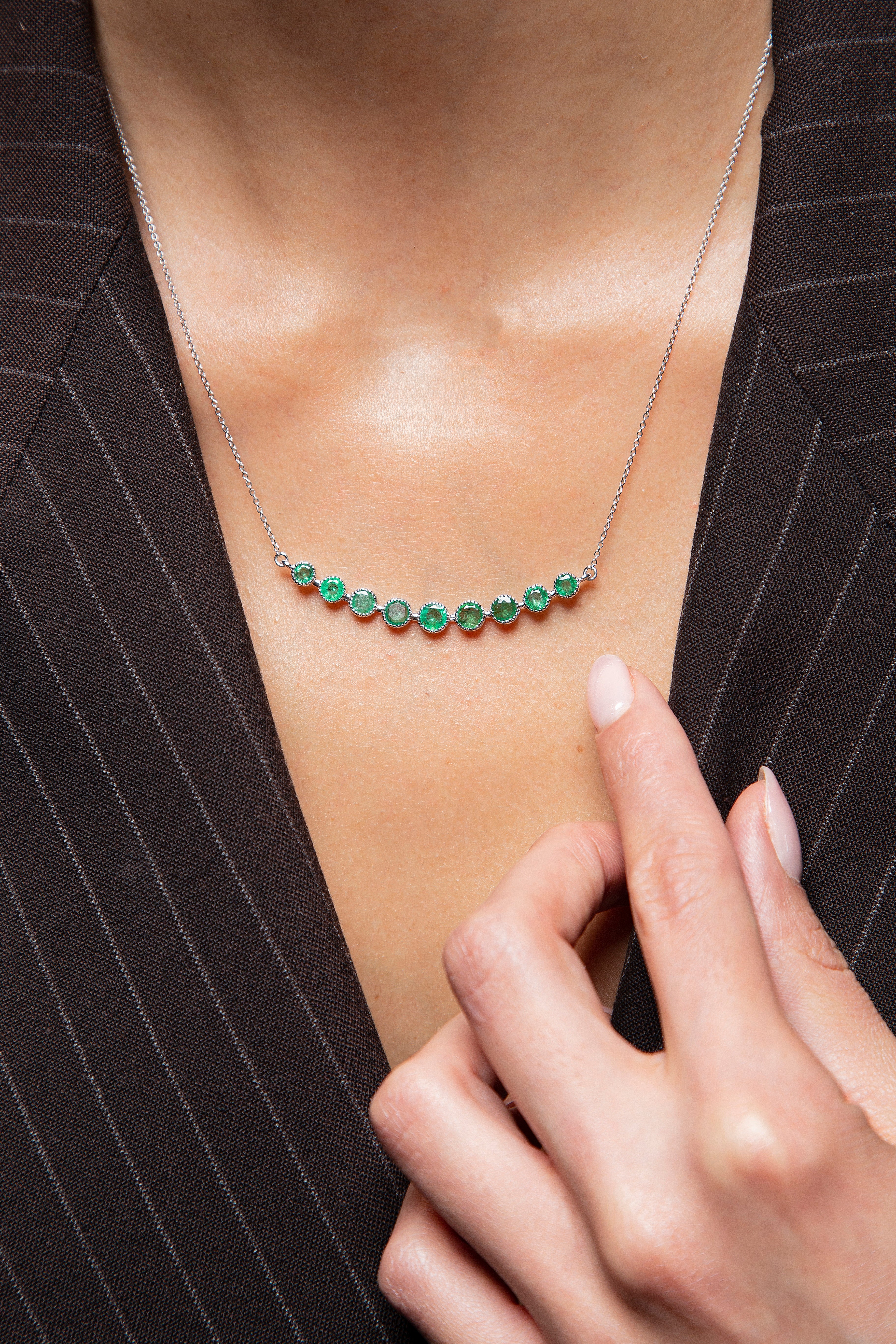 Collar Esmeralda Oro Blanco 14K 2.2 ct.
