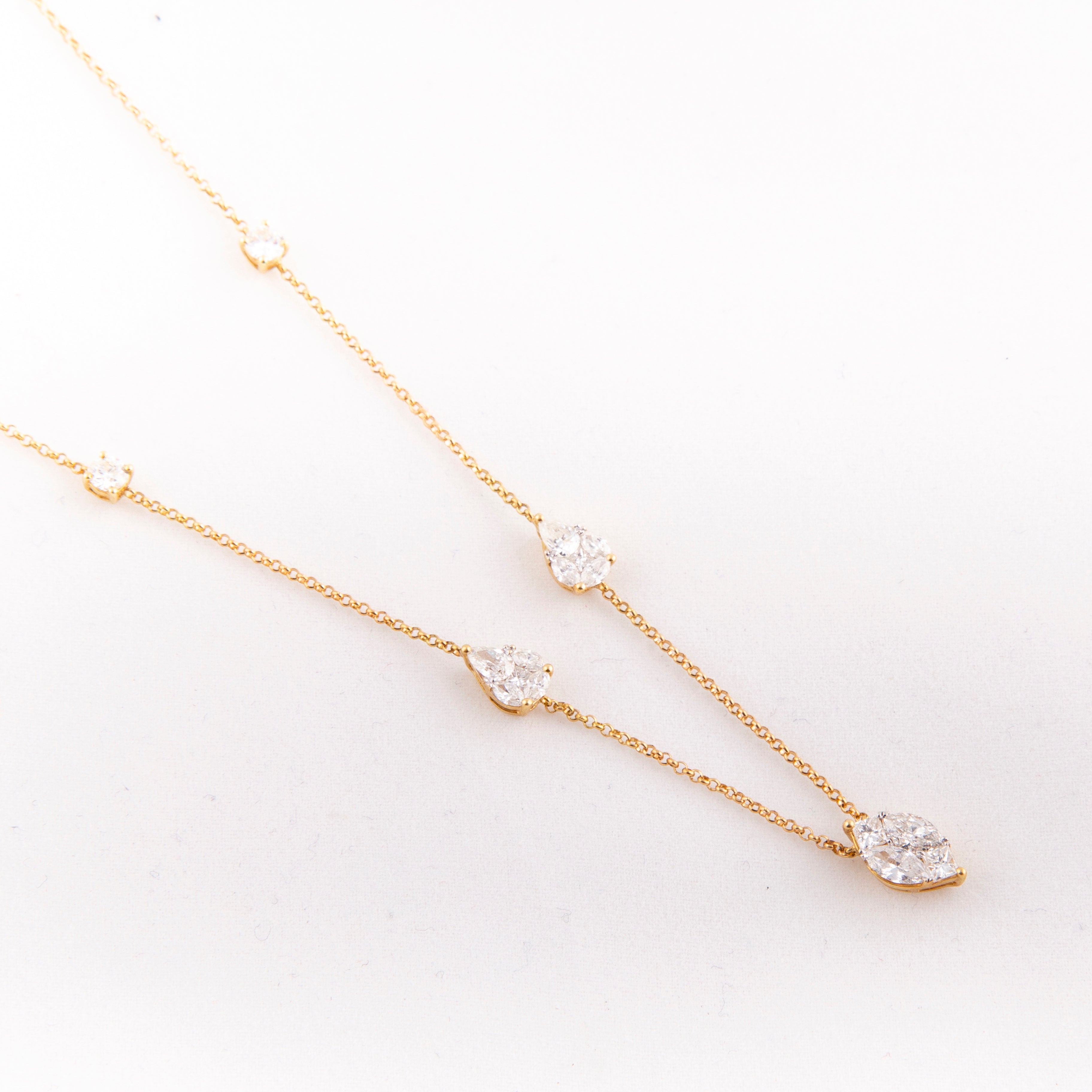 Collar Estaciones Diamante Oro Amarillo 18K 1.64 ct.