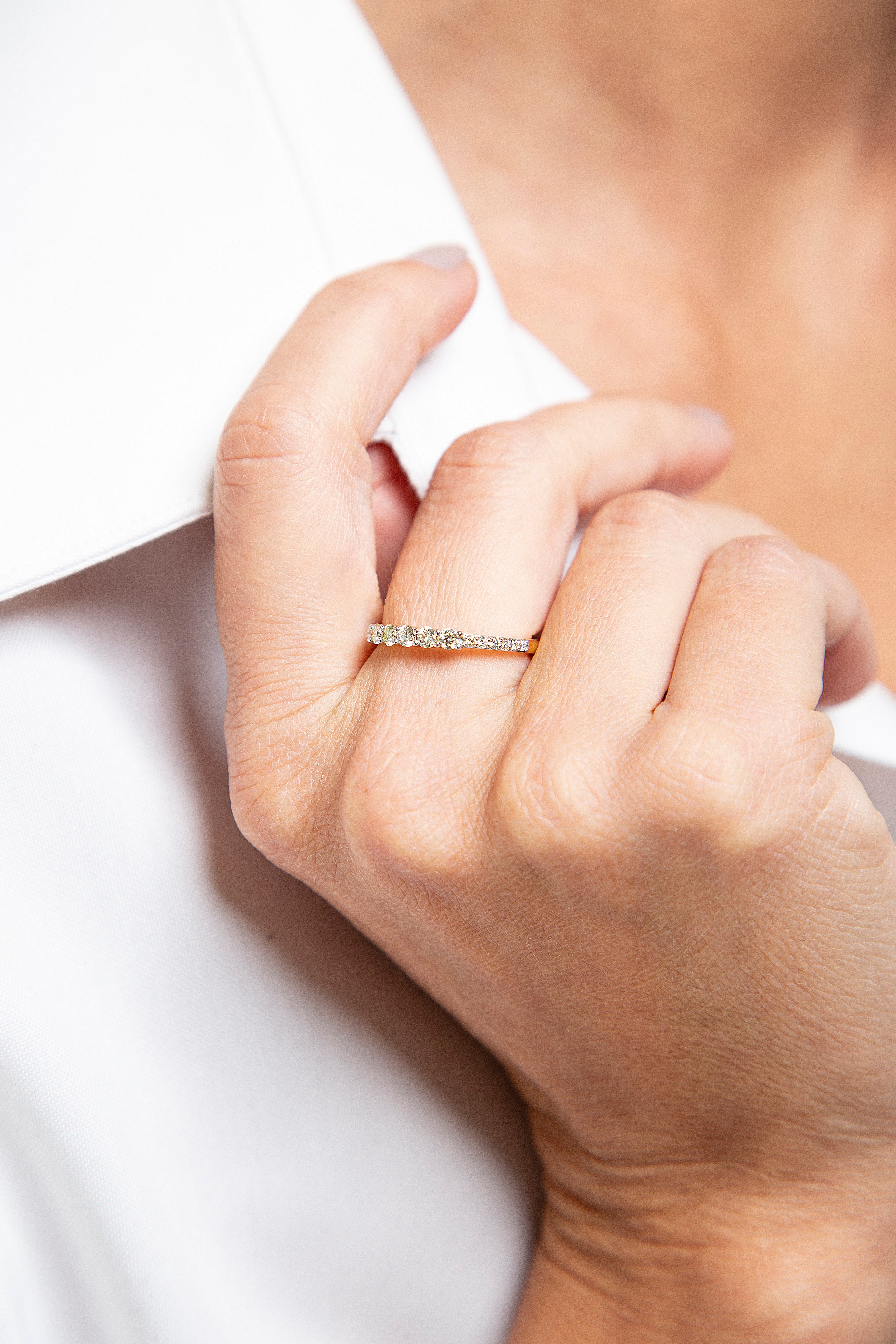 Anillo Churumbela Diamante Oro Rosa 14K 0.43 ct.