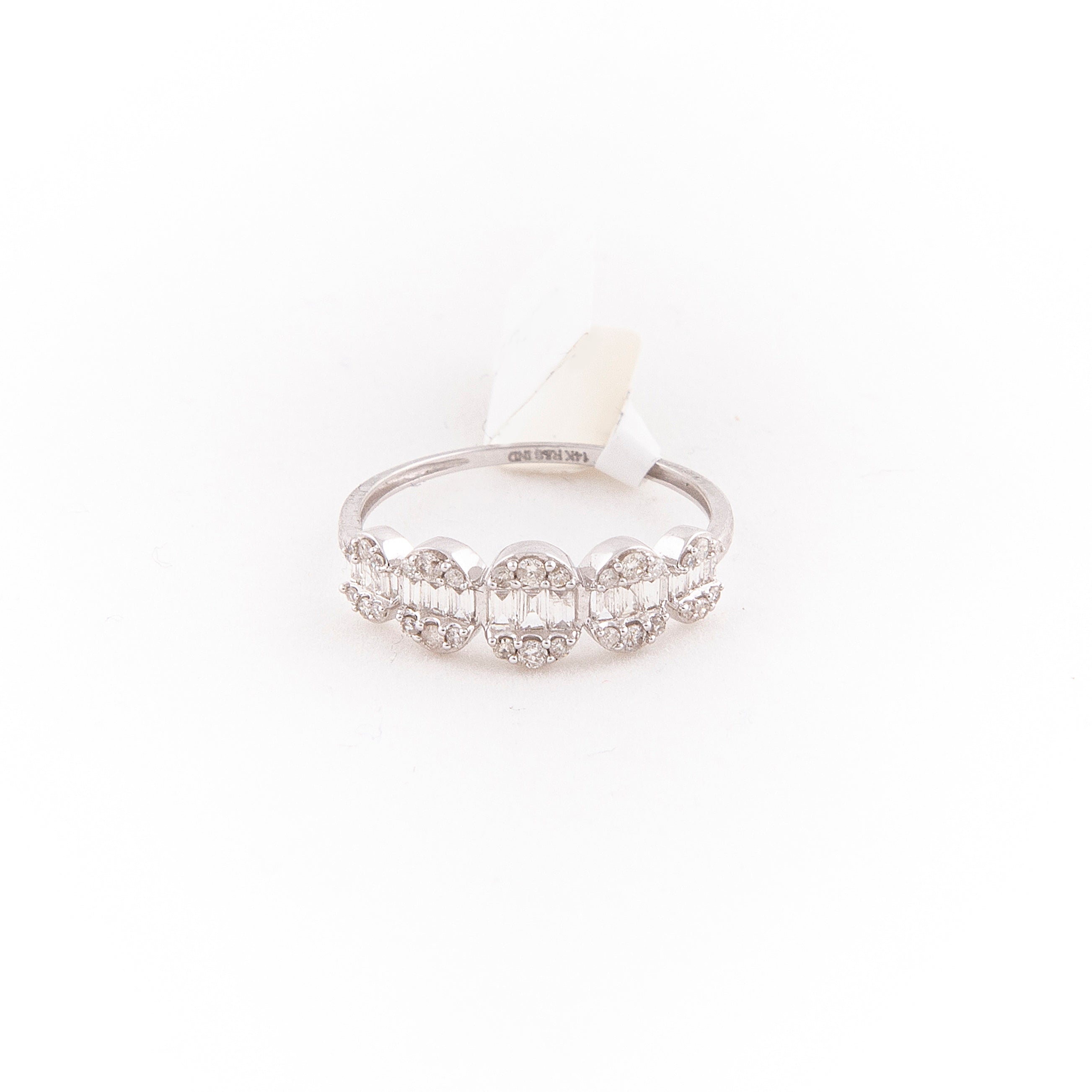 Anillo Media Churumbela Diamante Oro Blanco 14K 0.5 ct.