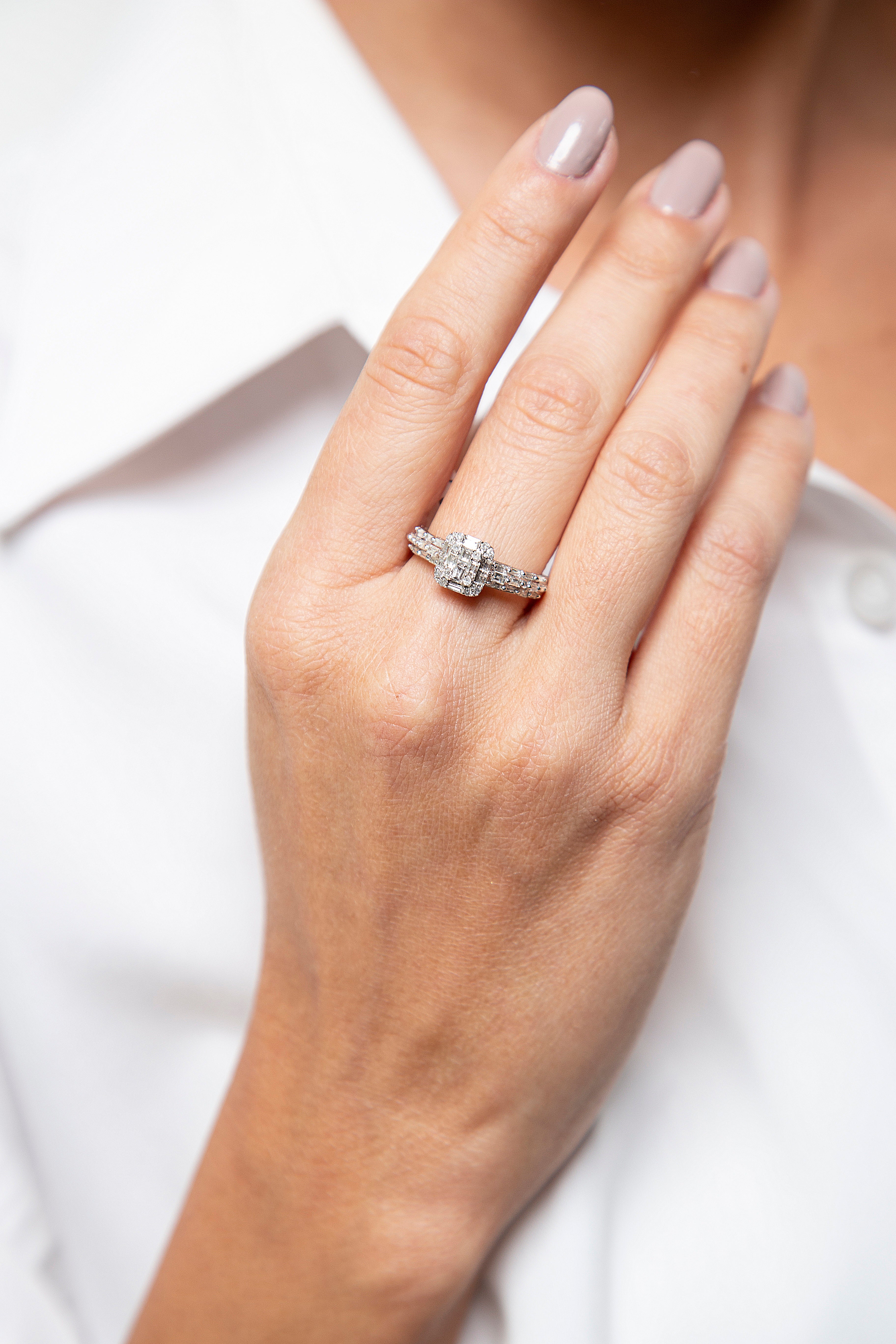 Anillo Diamante Oro Blanco 14K 0.5 ct.