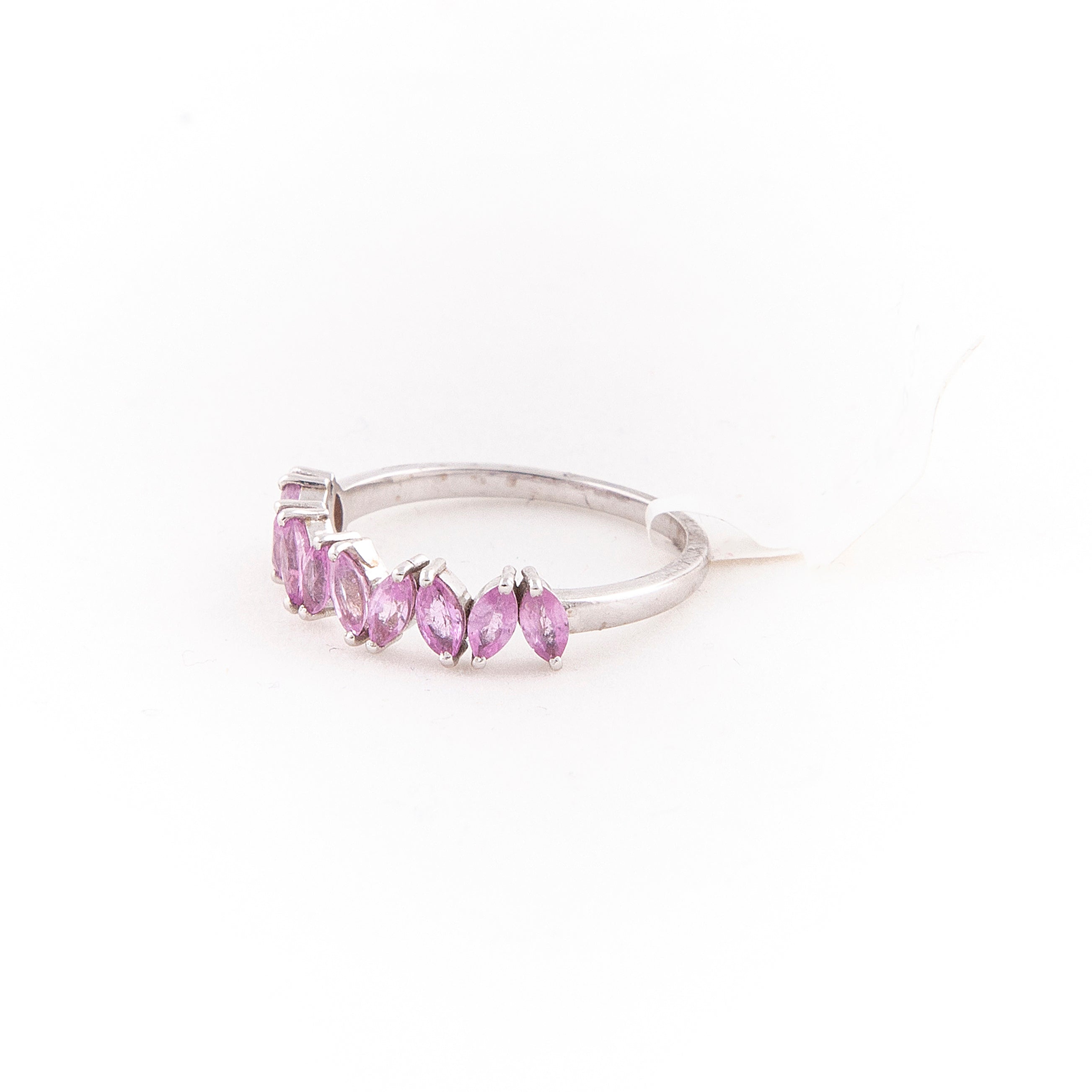 Anillo Zafiro Rosa Oro Blanco 14K 1.19 ct.