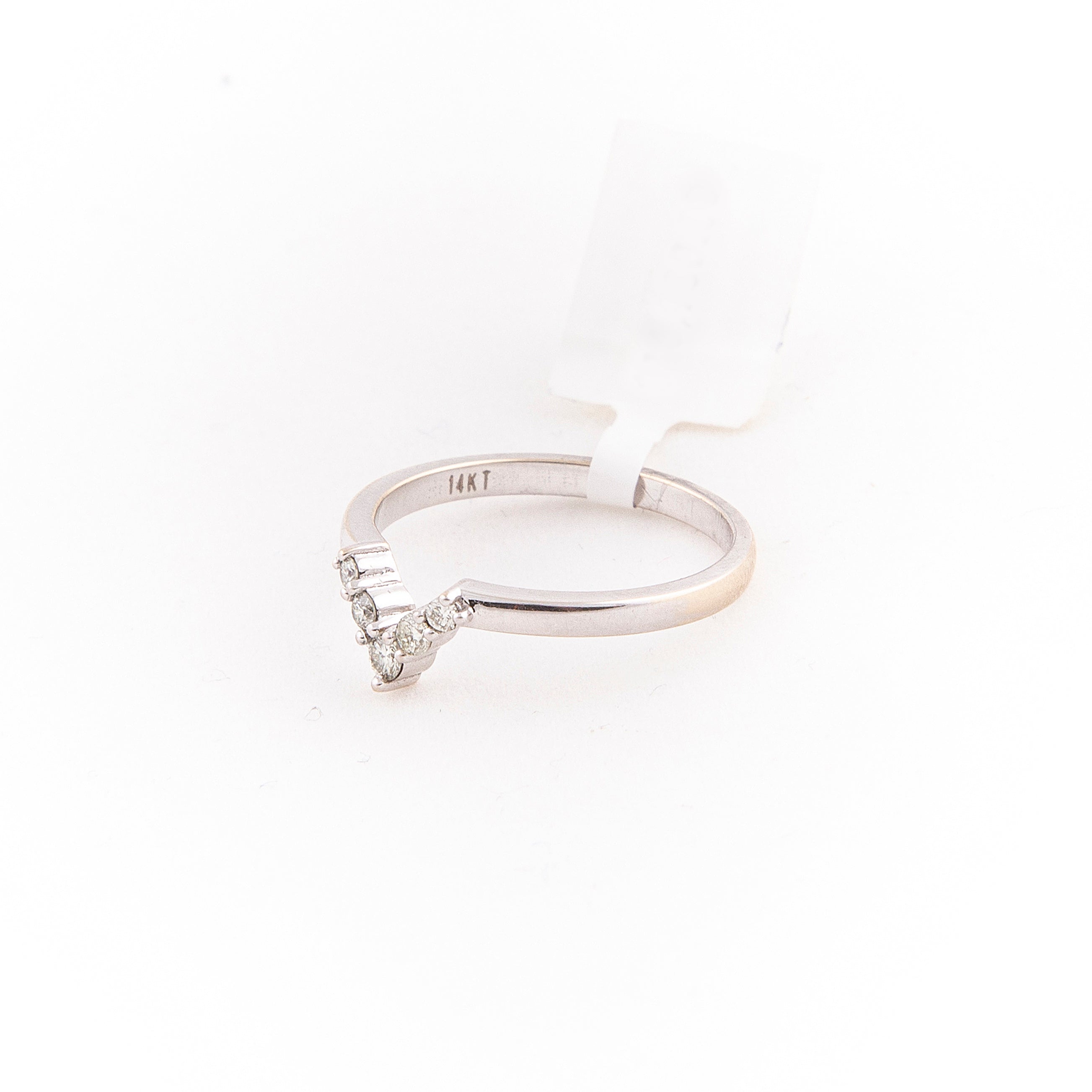 Anillo Pave Diamante Oro Blanco 14K 0.18 ct.