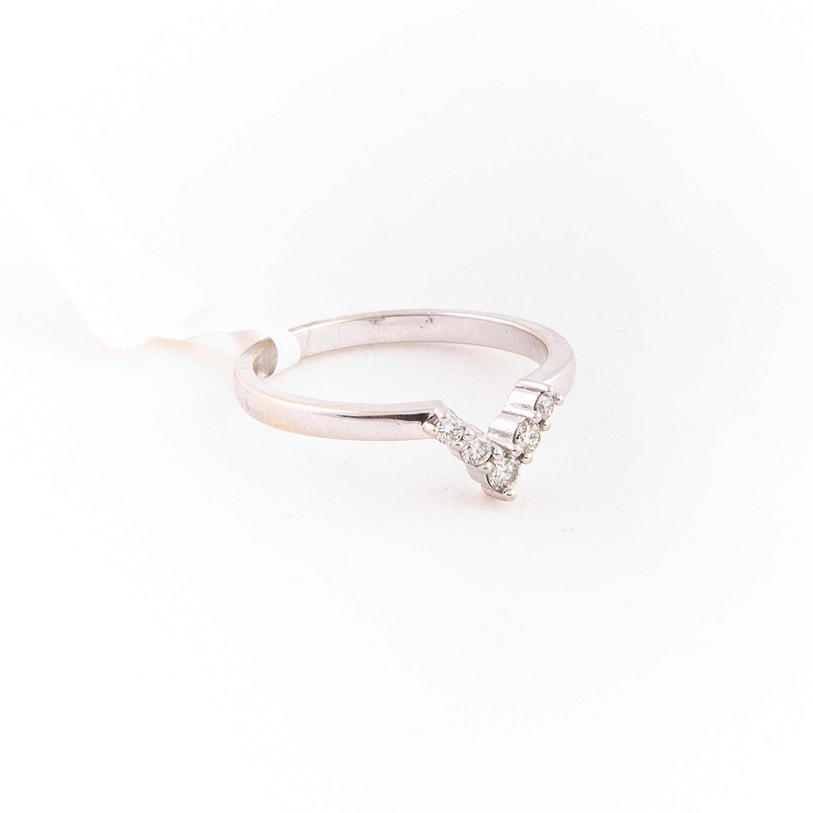 Anillo Pave Diamante Oro Blanco 14K 0.18 ct.