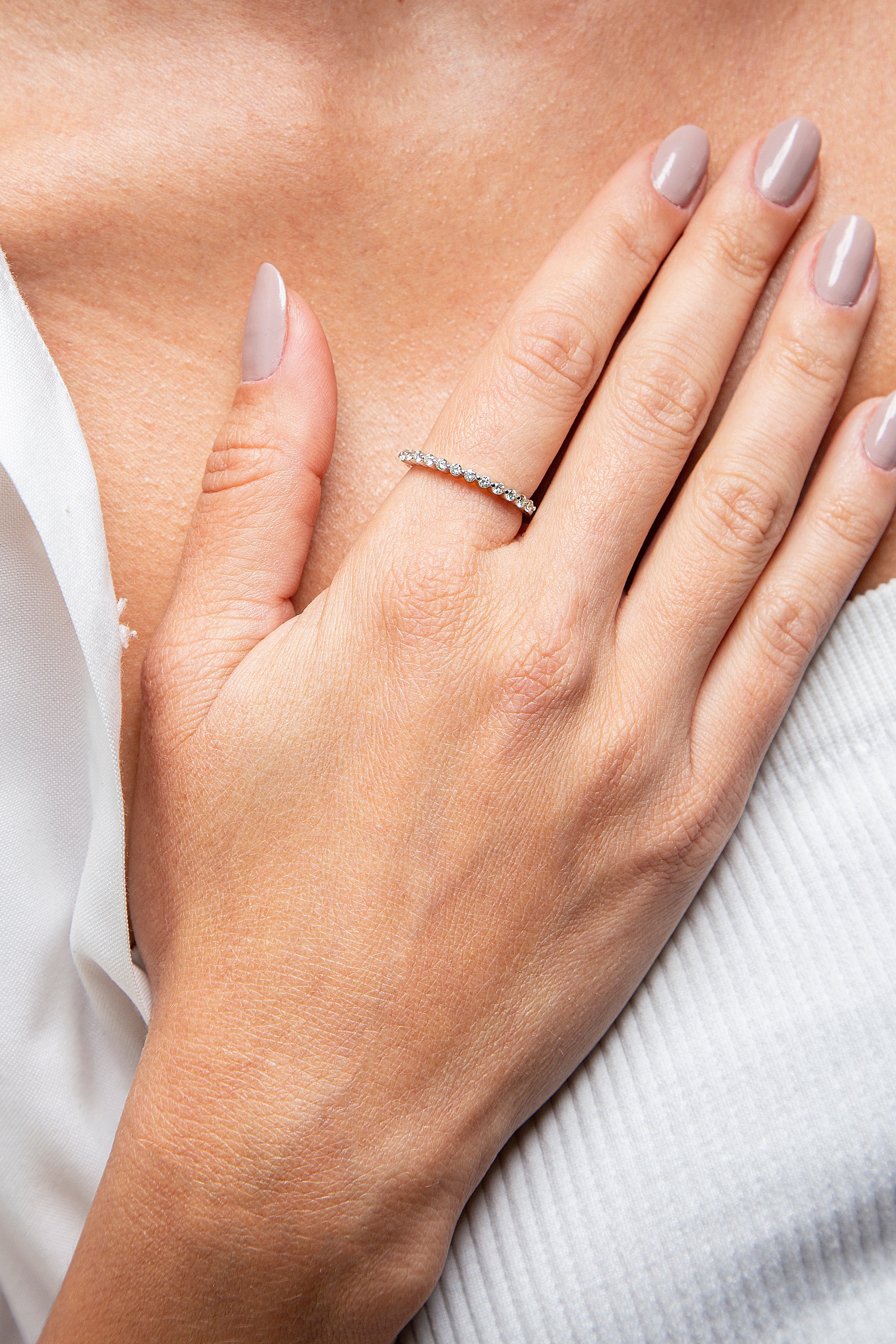 Anillo Churumbela Diamante Oro Blanco 14K 0.34 ct.