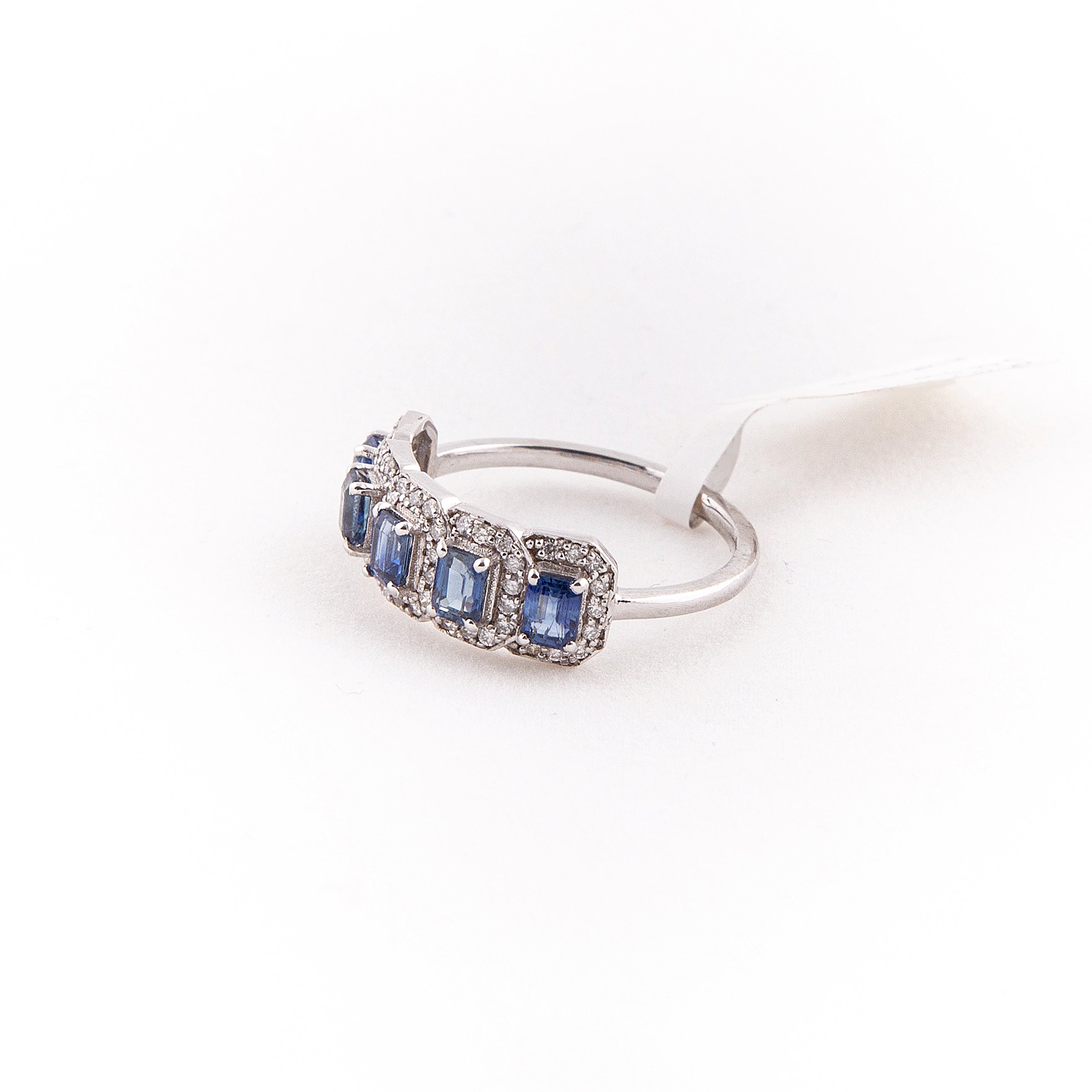 Anillo Diamante Zafiro Oro Blanco 14K 1.4 ct.