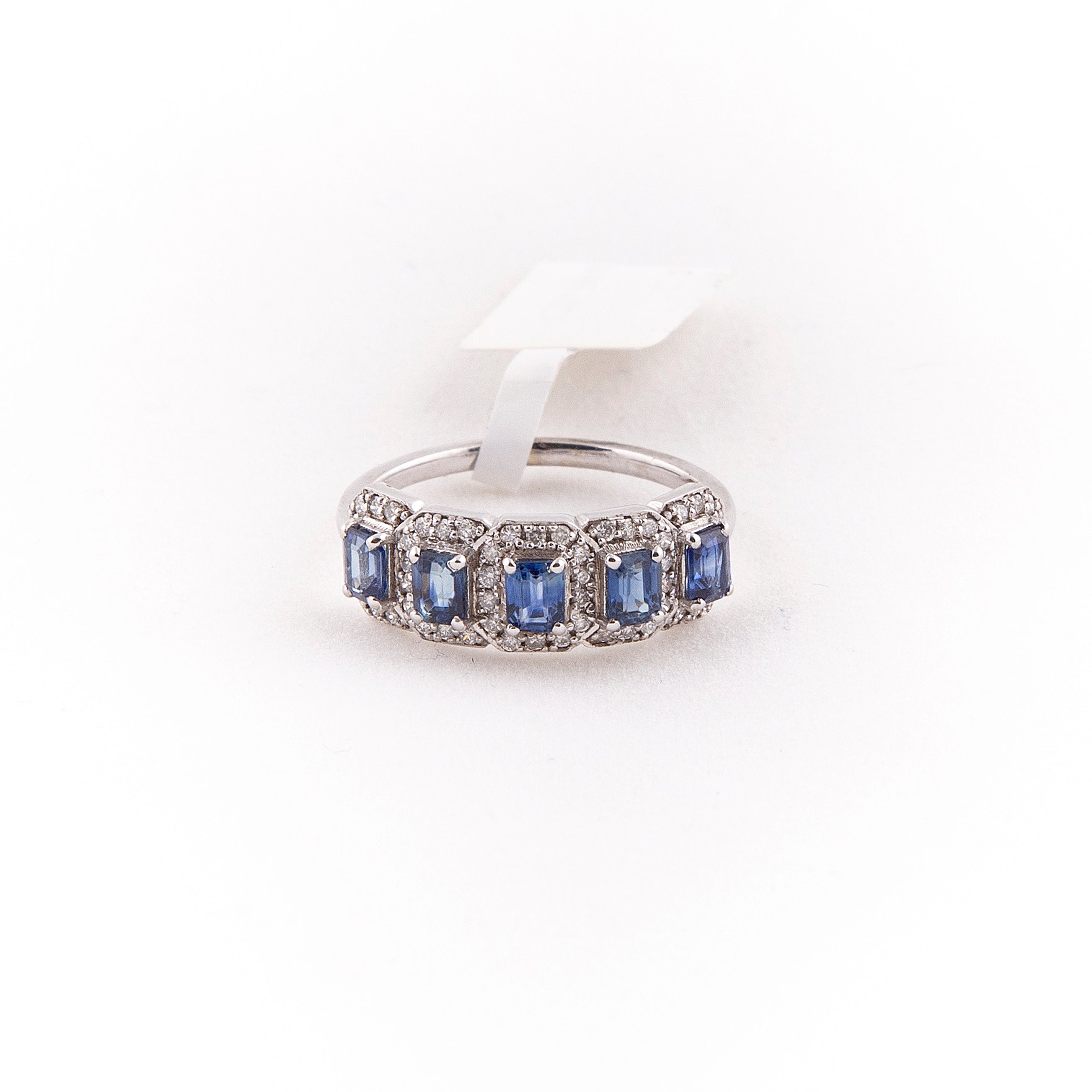 Anillo Diamante Zafiro Oro Blanco 14K 1.4 ct.