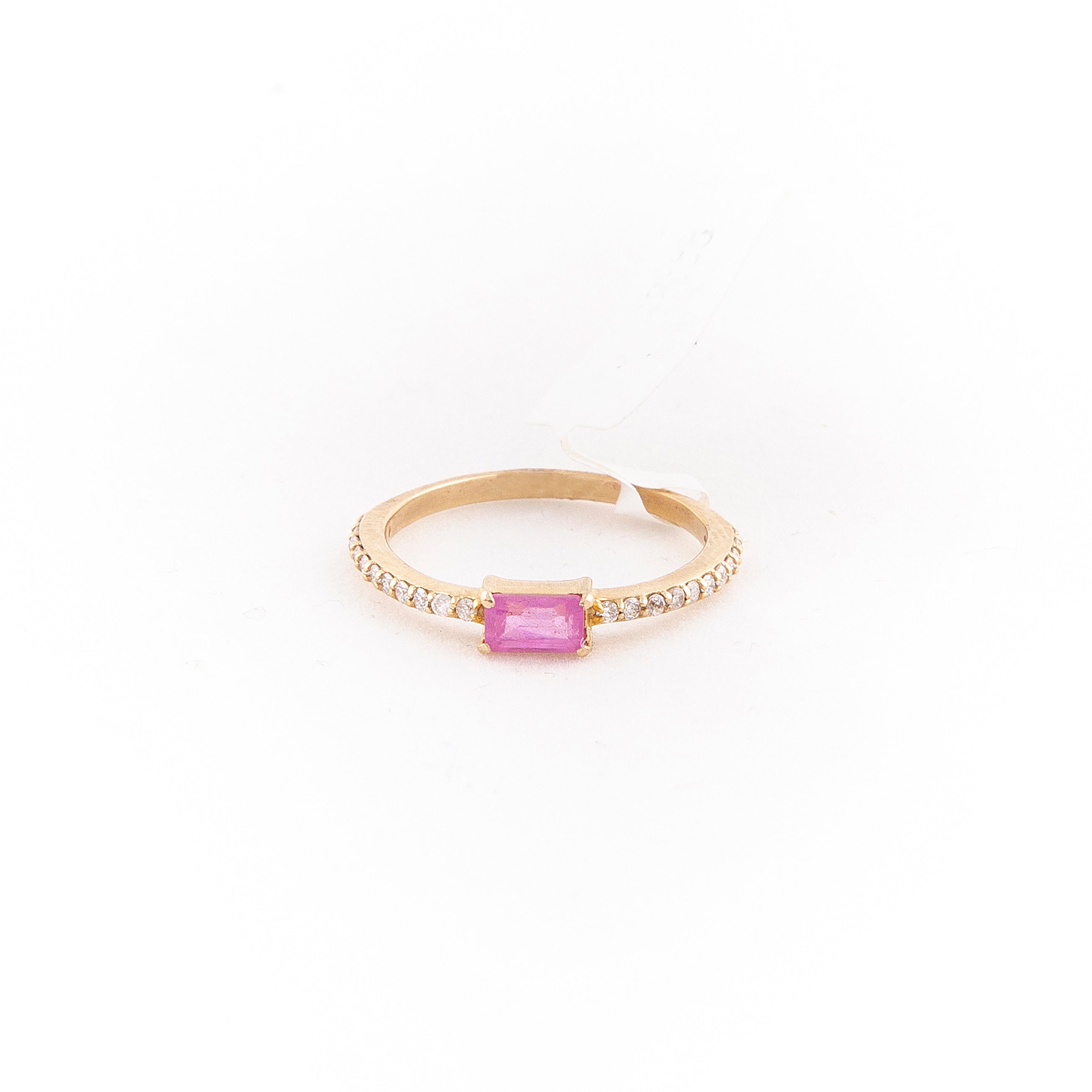 Anillo Pave Rubí Oro Amarillo 14K 0.51 ct.