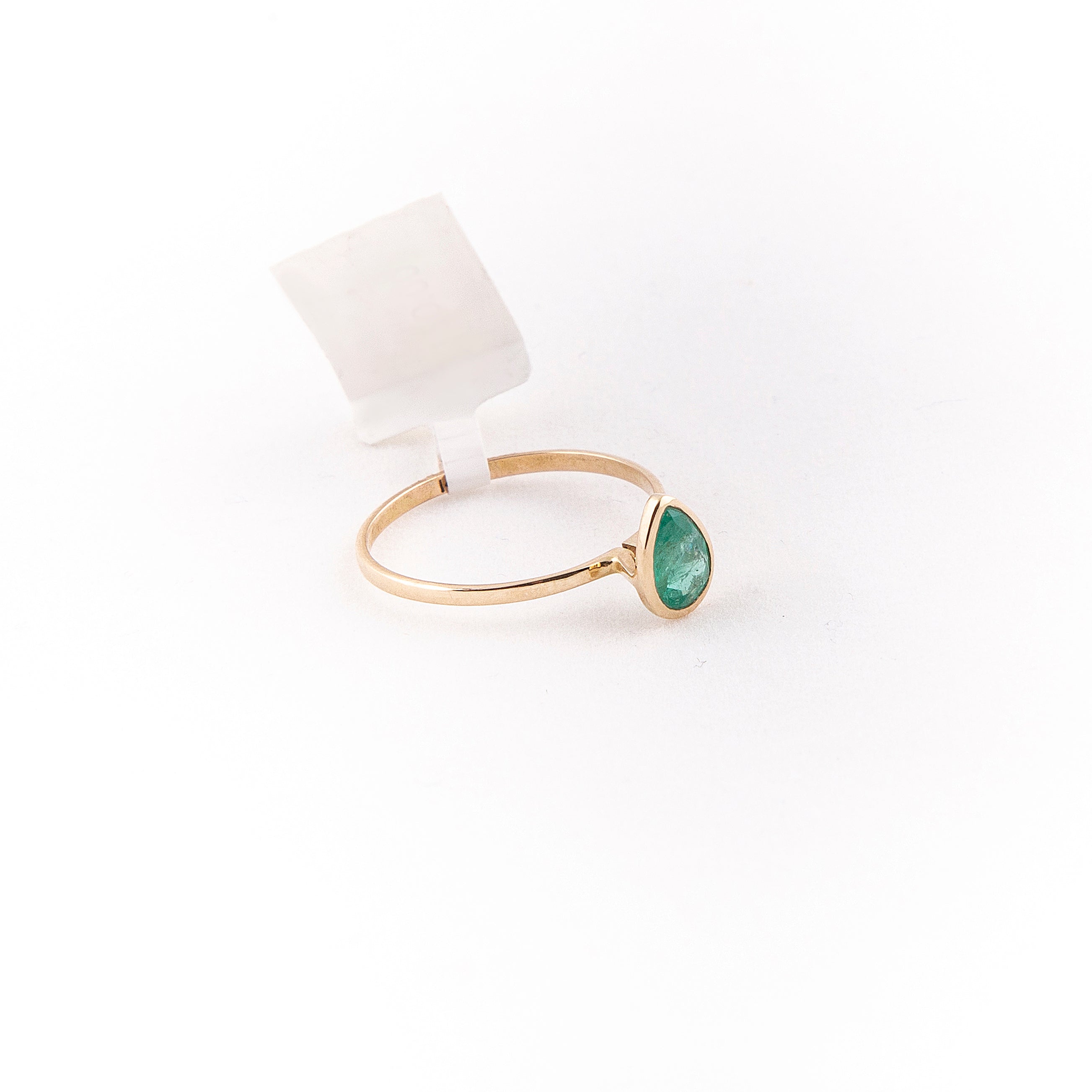 Anillo Solitario Esmeralda Oro Amarillo 14K 0.34 ct.