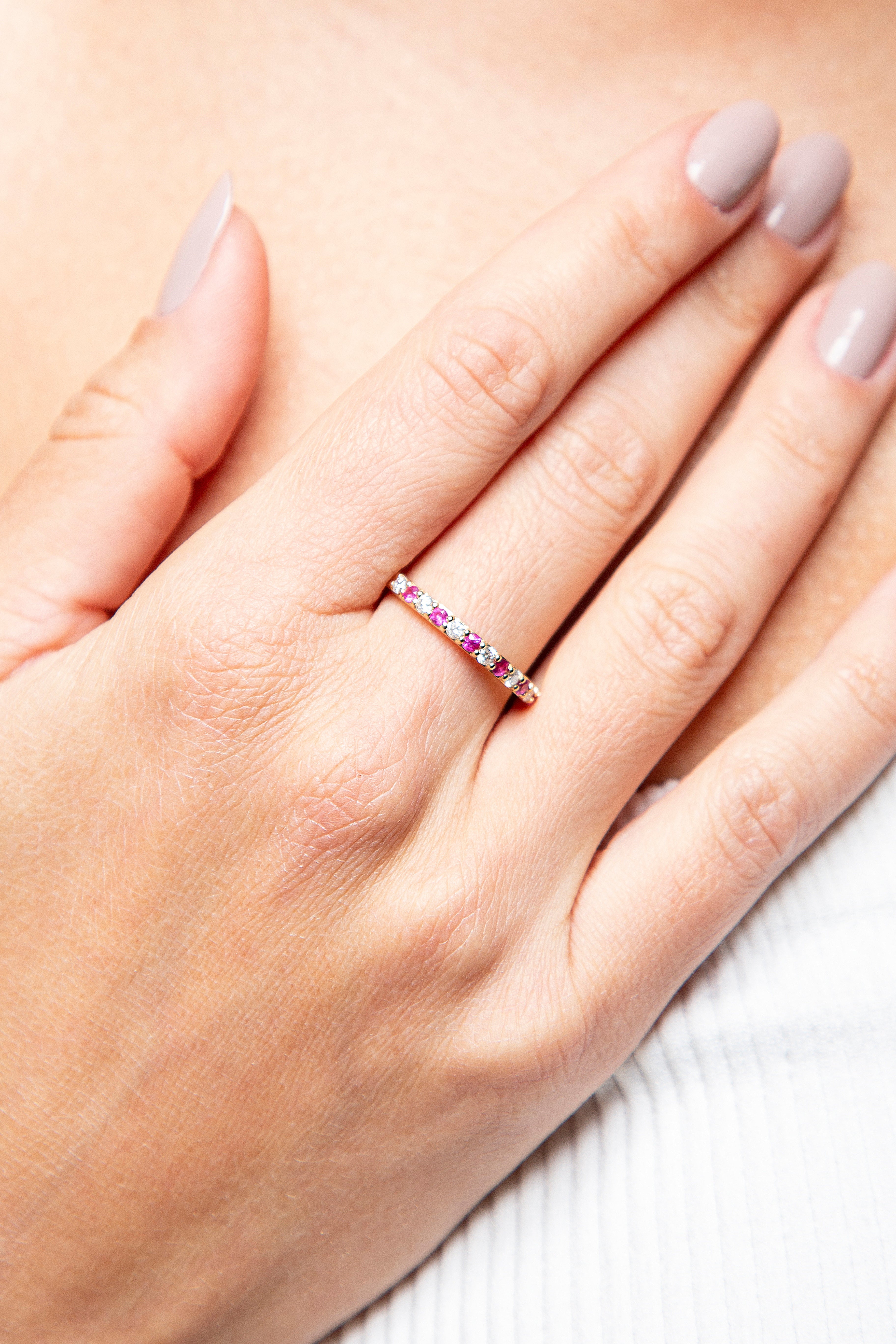 Anillo Churumbela Diamante Rubí Oro Amarillo 14K 0.45 ct.