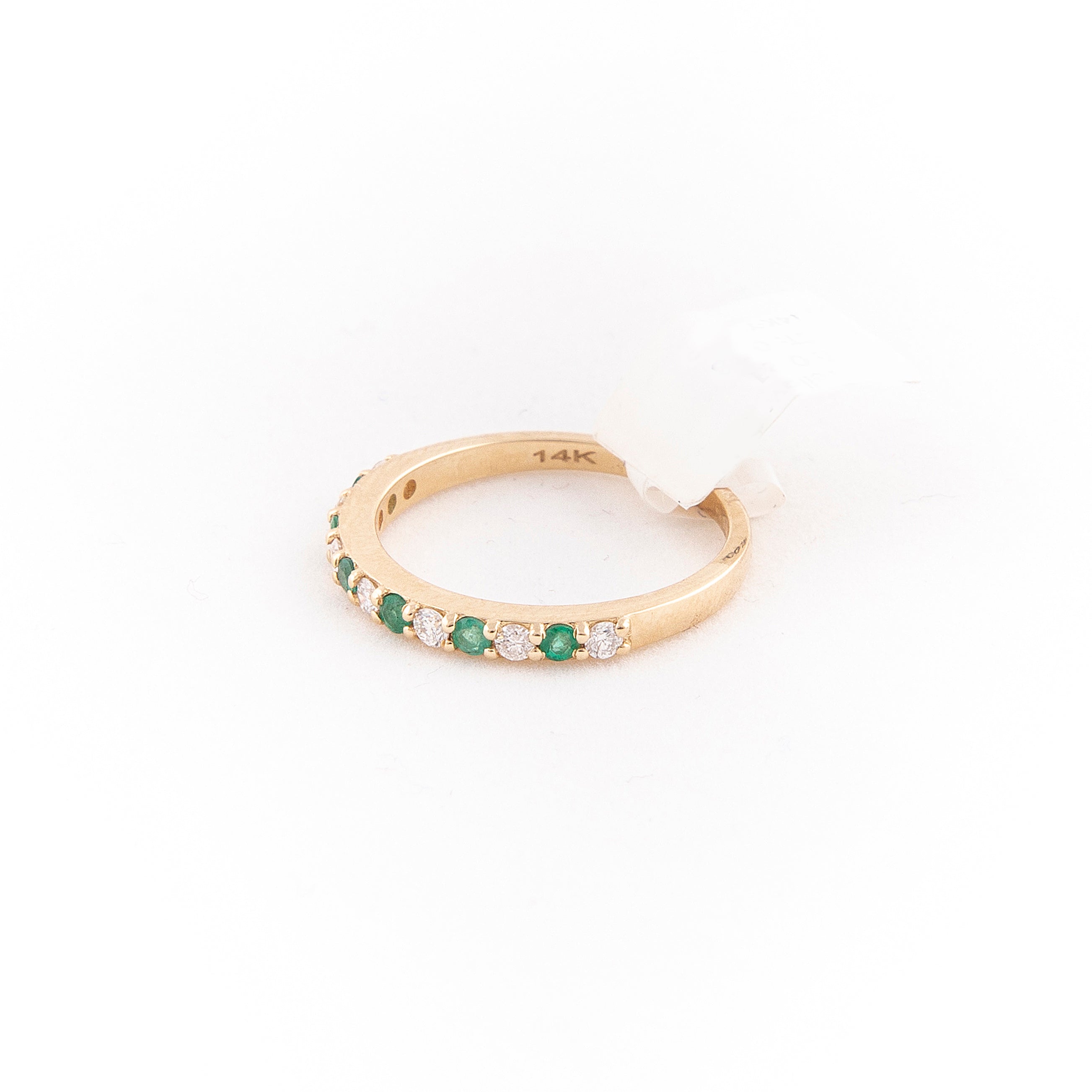 Anillo Churumbela Diamante Esmeralda Oro Amarillo 14K 0.39 ct.