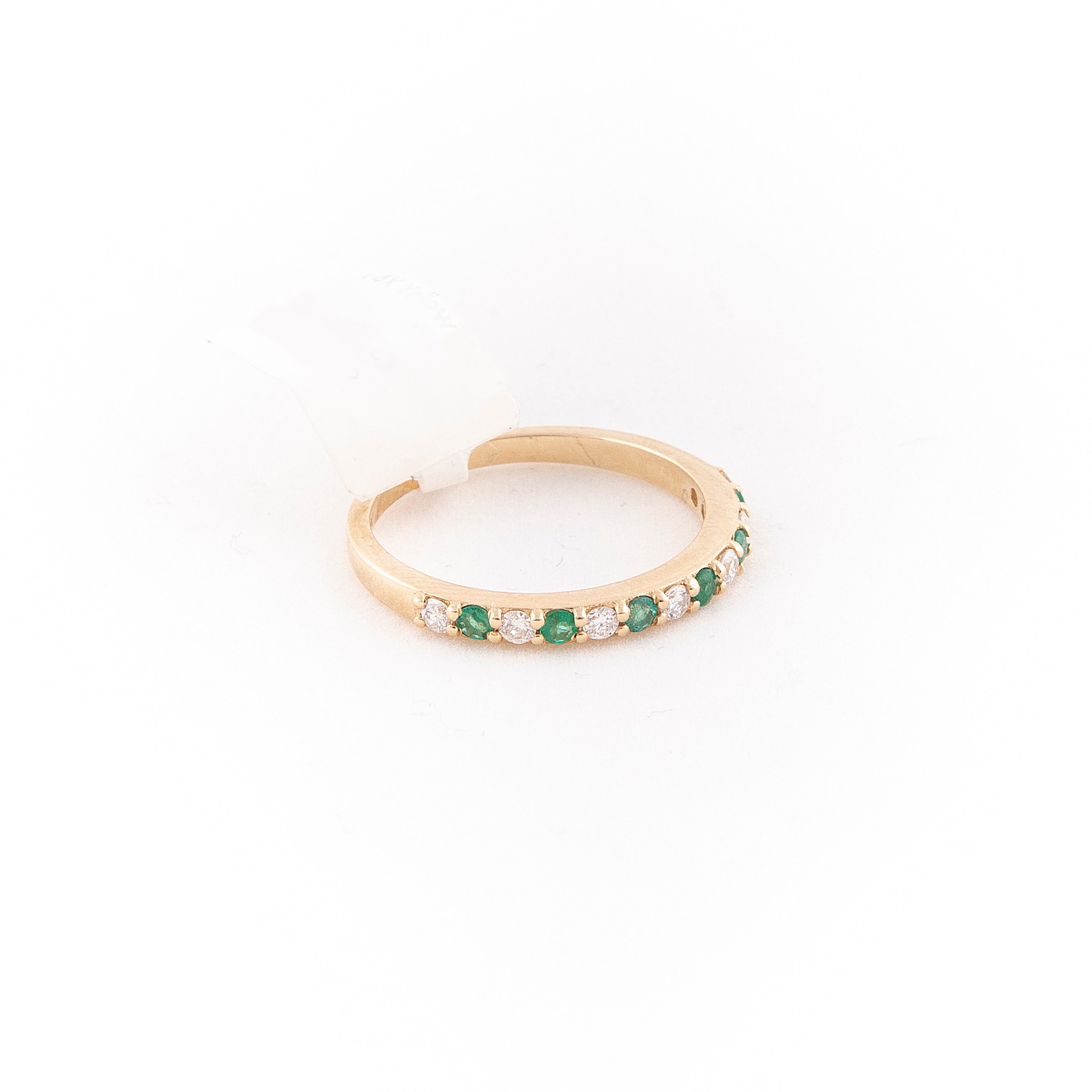 Anillo Churumbela Diamante Esmeralda Oro Amarillo 14K 0.39 ct.