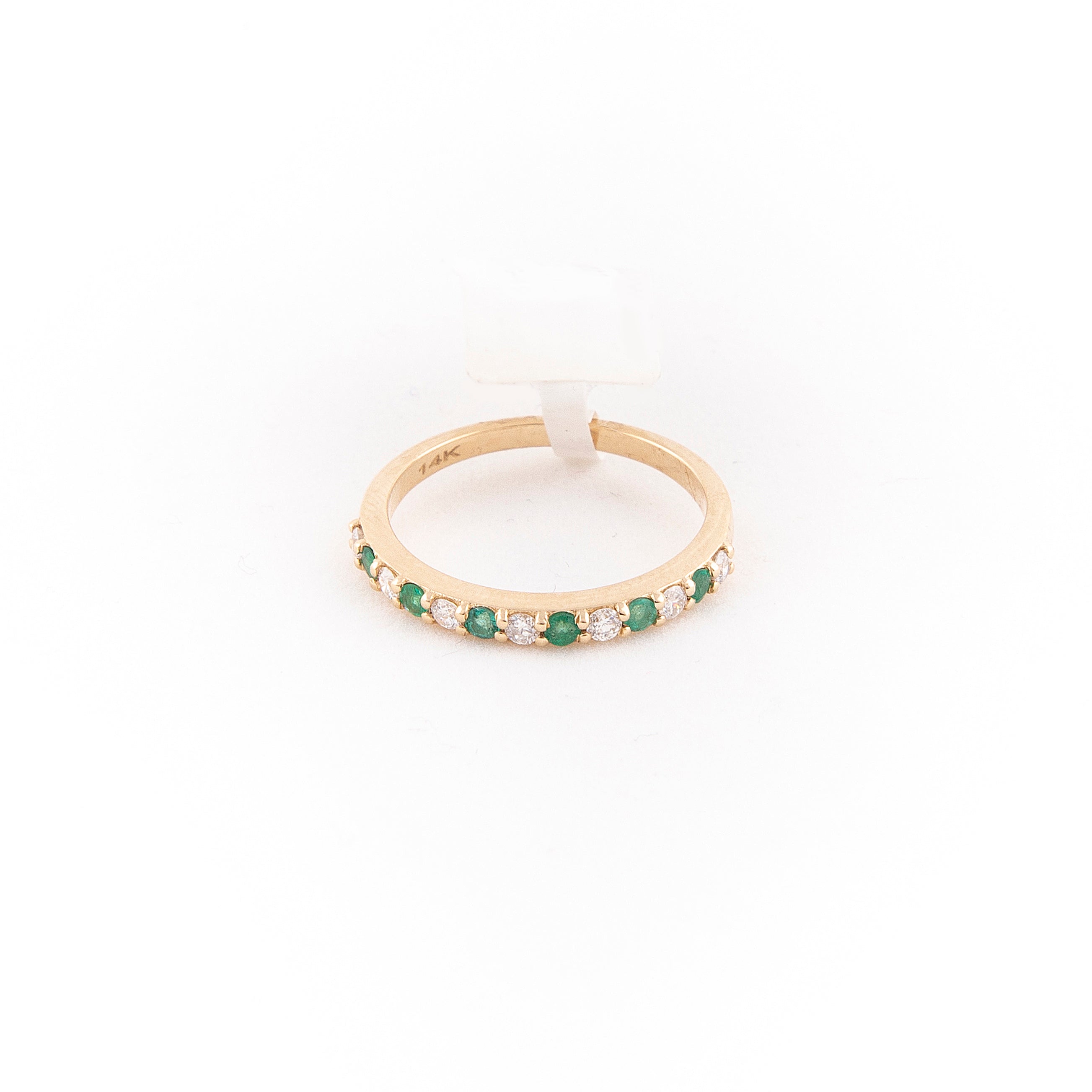 Anillo Churumbela Diamante Esmeralda Oro Amarillo 14K 0.39 ct.