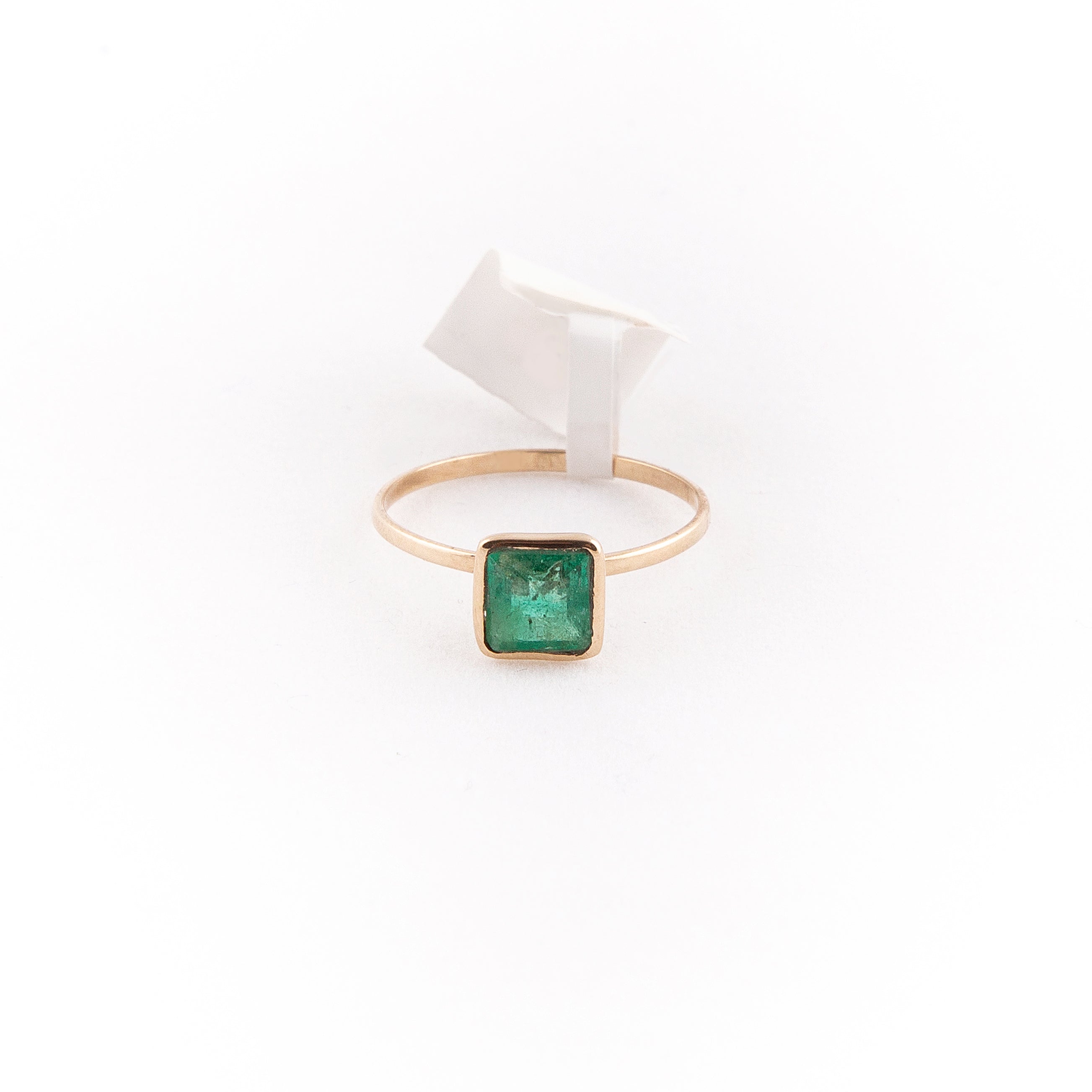 Anillo Solitario Esmeralda Oro Amarillo 14K 0.9 ct.