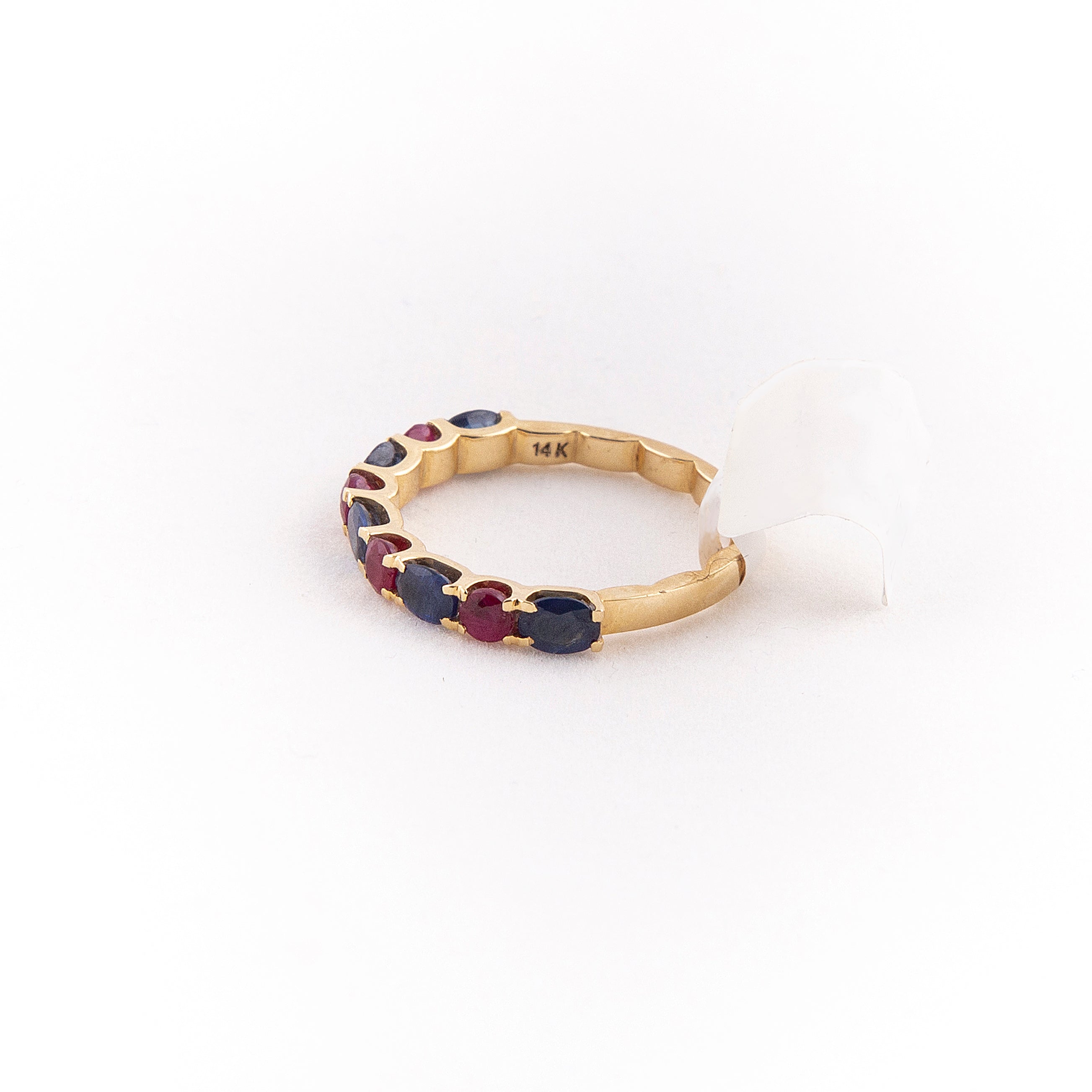 Anillo Churumbela Rubí Zafiro Oro Amarillo 14K ct.