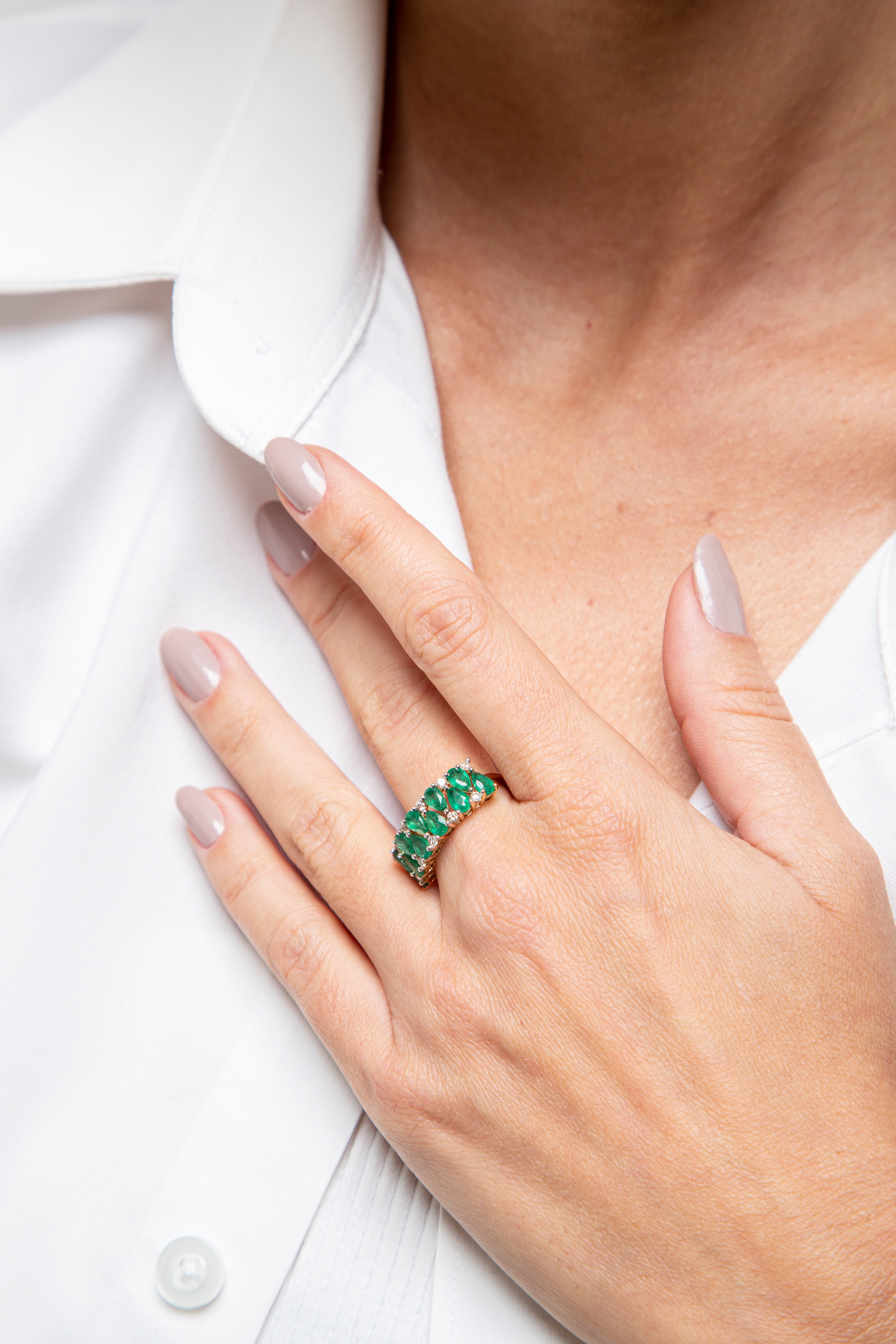 Anillo Diamante Esmeralda Oro Amarillo 14K 2.48 ct.