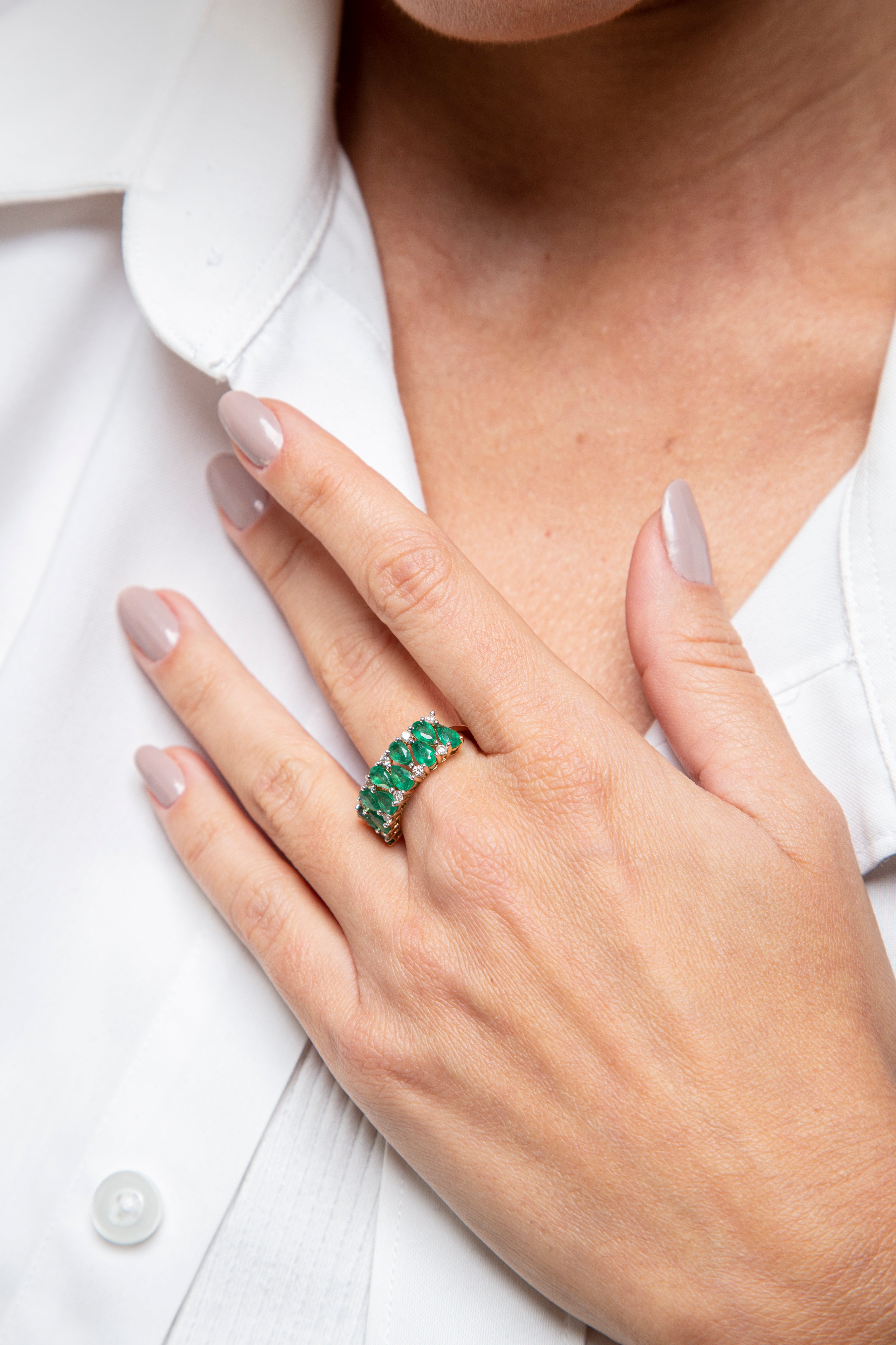 Anillo Diamante Esmeralda Oro Amarillo 14K 2.48 ct.