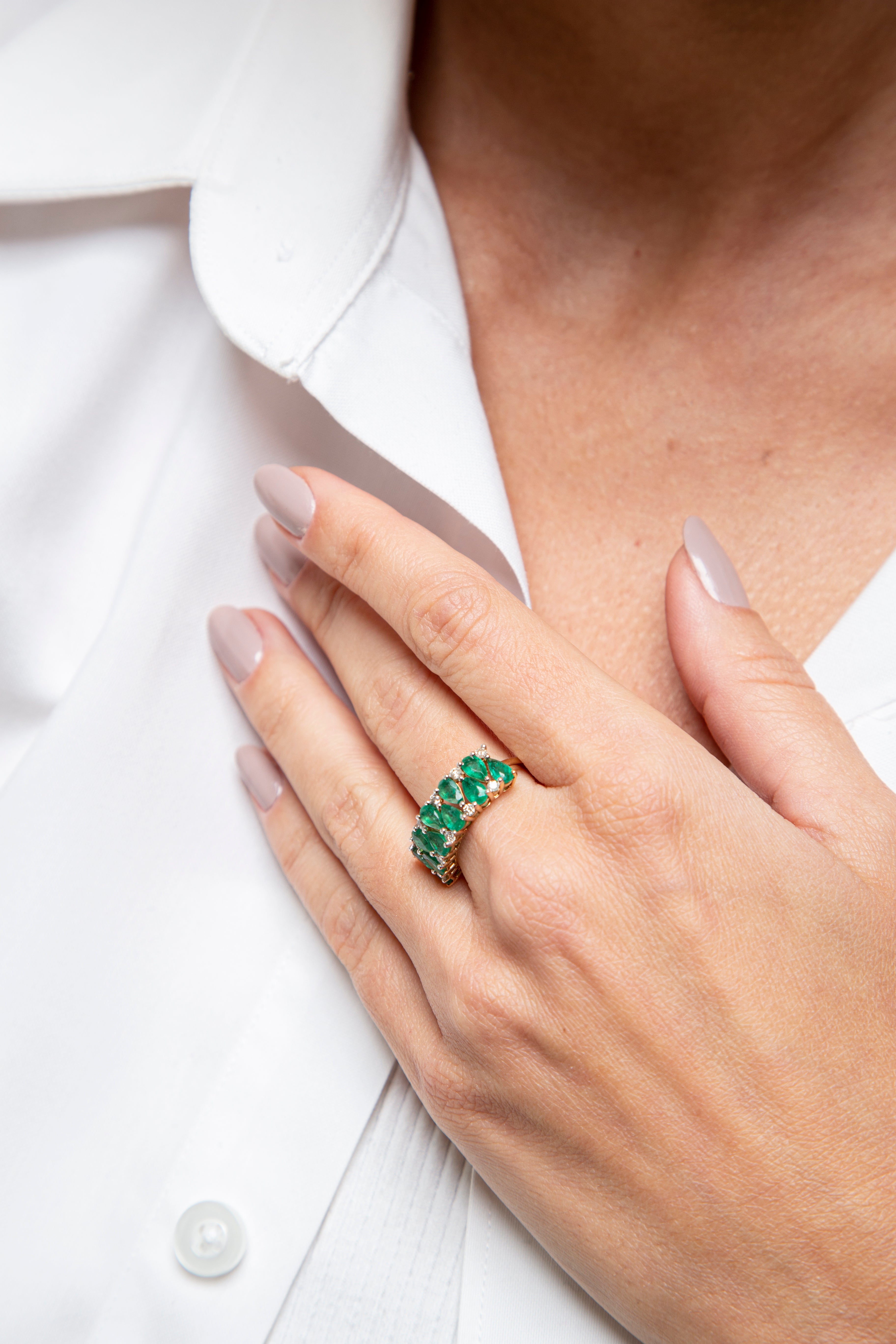 Anillo Diamante Esmeralda Oro Amarillo 14K 2.48 ct.