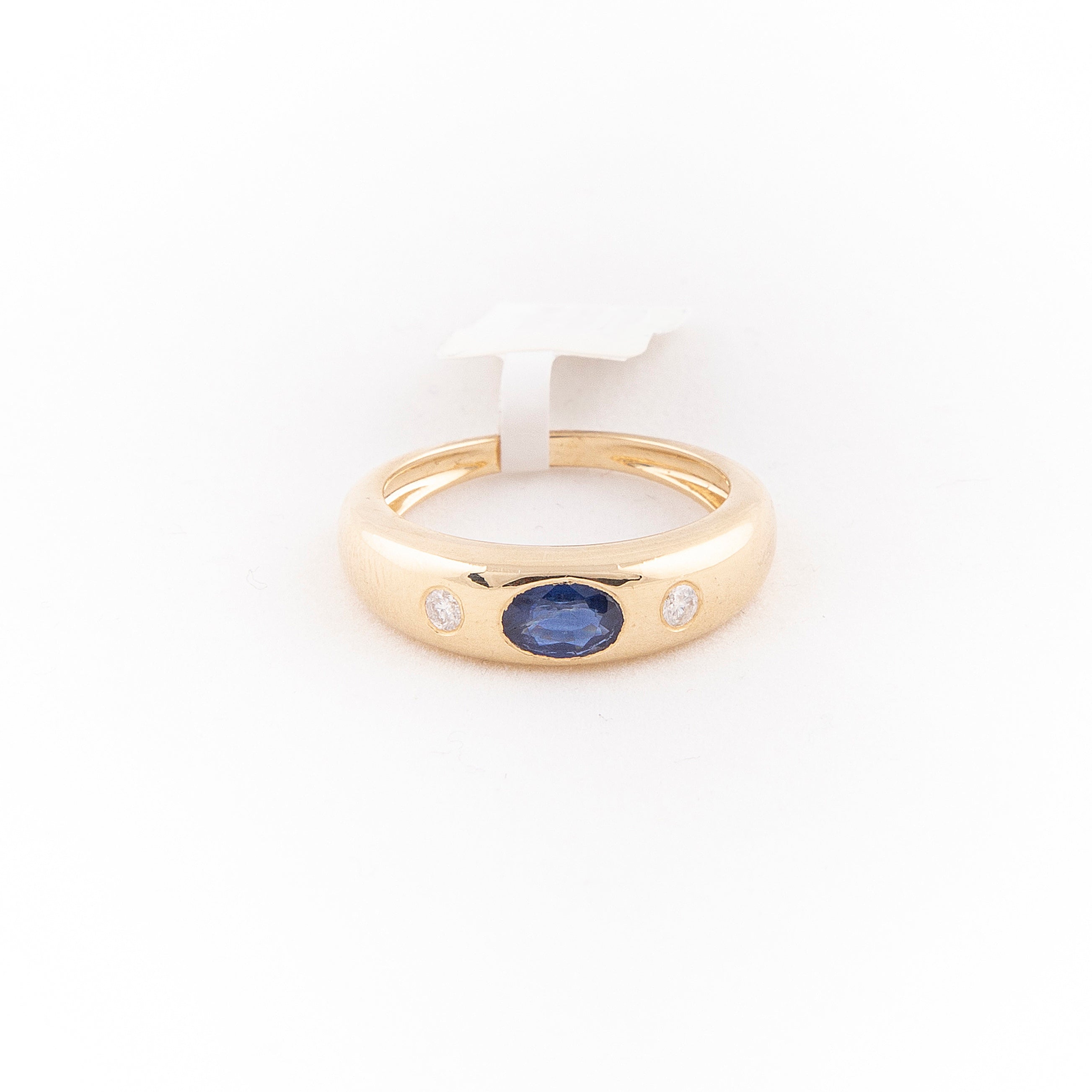 Anillo Diamante Zafiro Oro Amarillo 14K 0.71 ct.