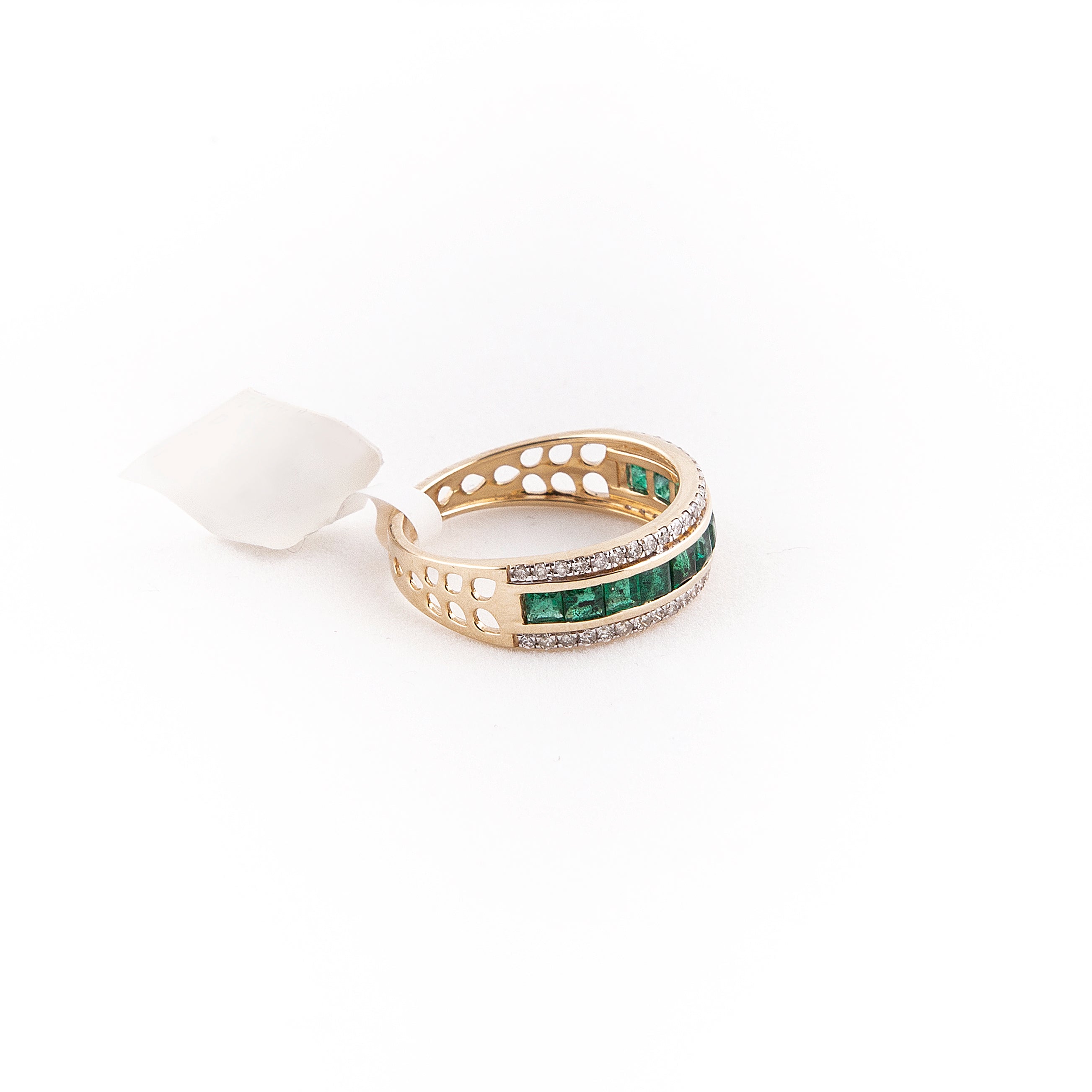 Anillo Churumbela Diamante Esmeralda Oro Amarillo 14K 1.25 ct.