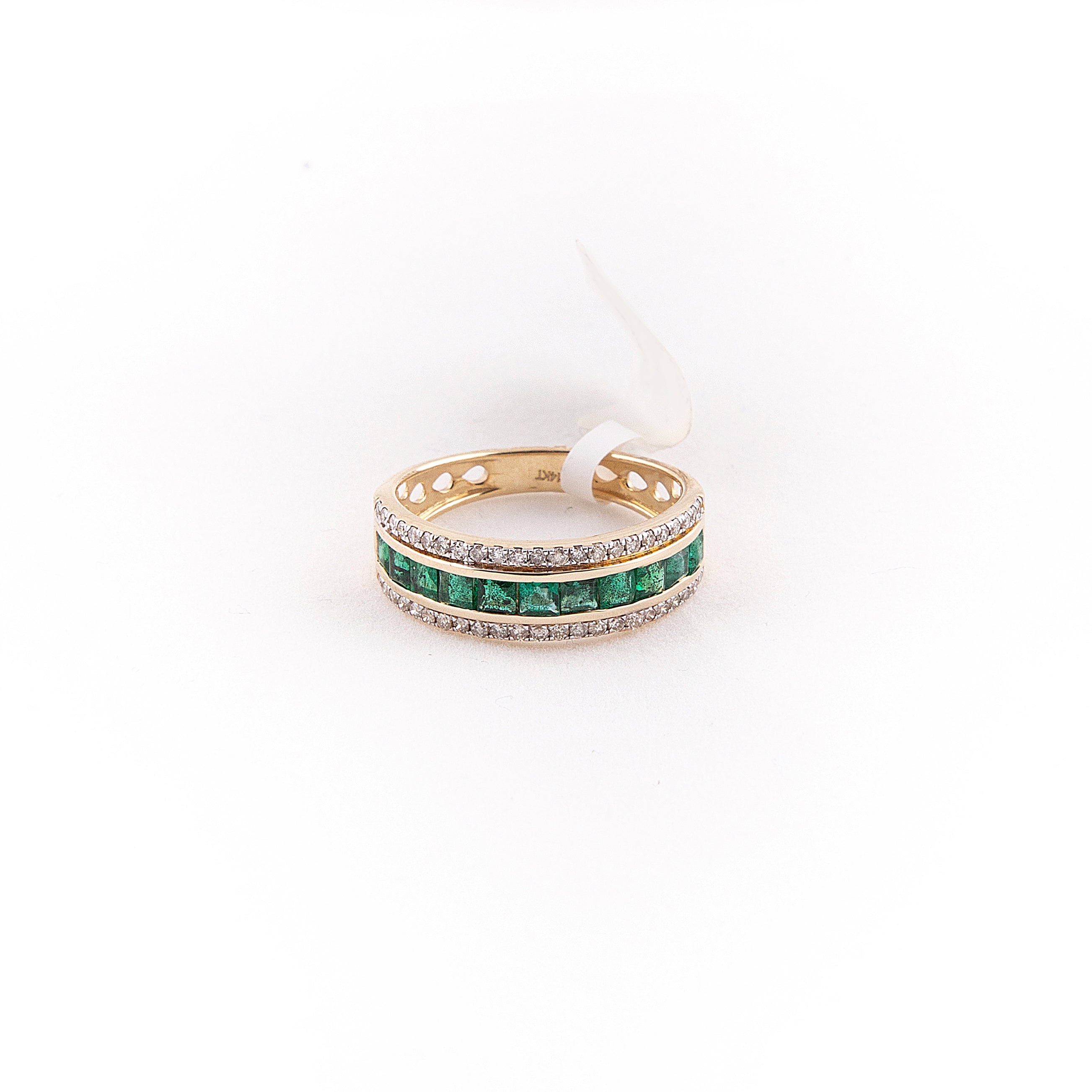 Anillo Churumbela Diamante Esmeralda Oro Amarillo 14K 1.25 ct.