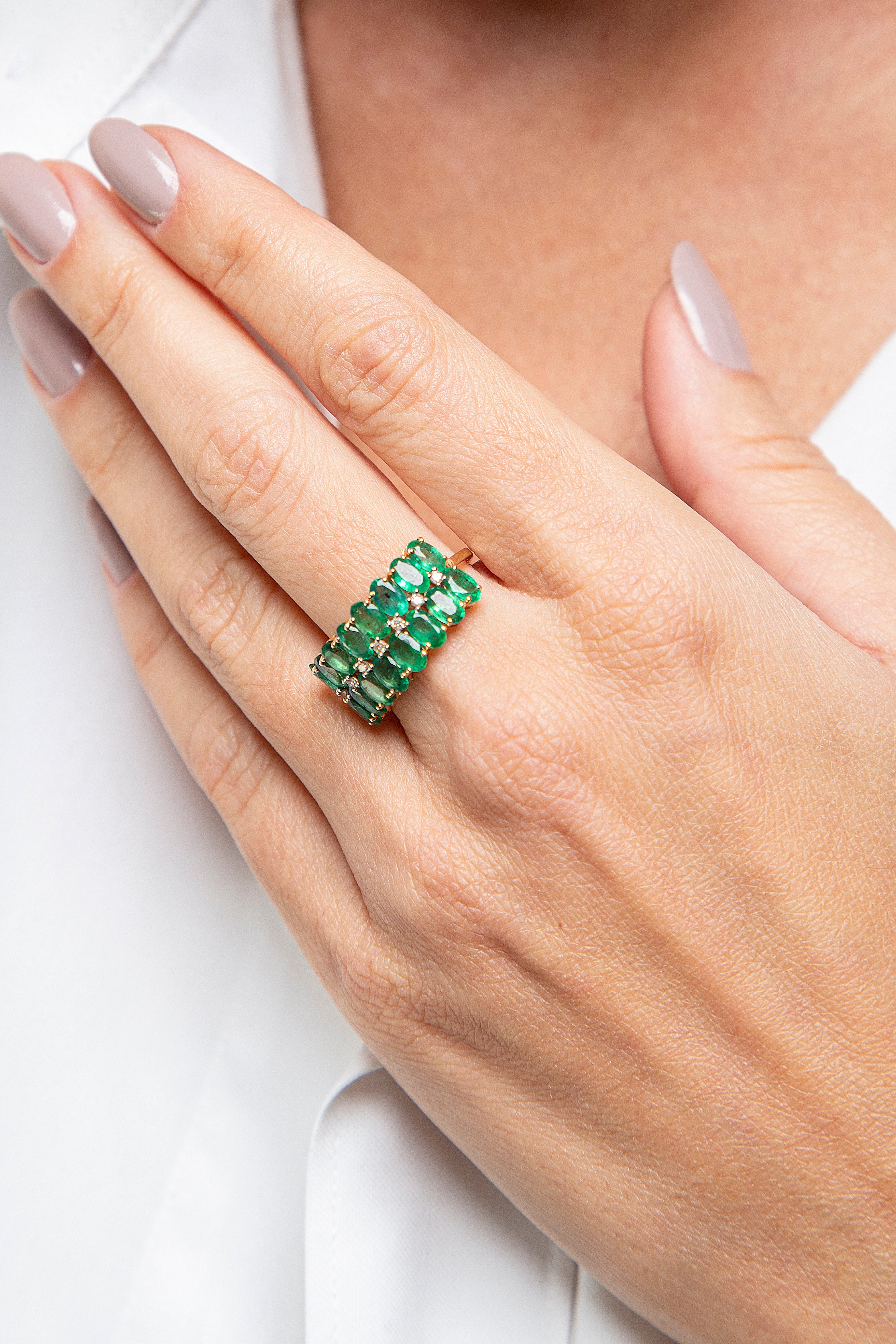 Anillo Diamante Esmeralda Oro Amarillo 14K 3.51 ct.