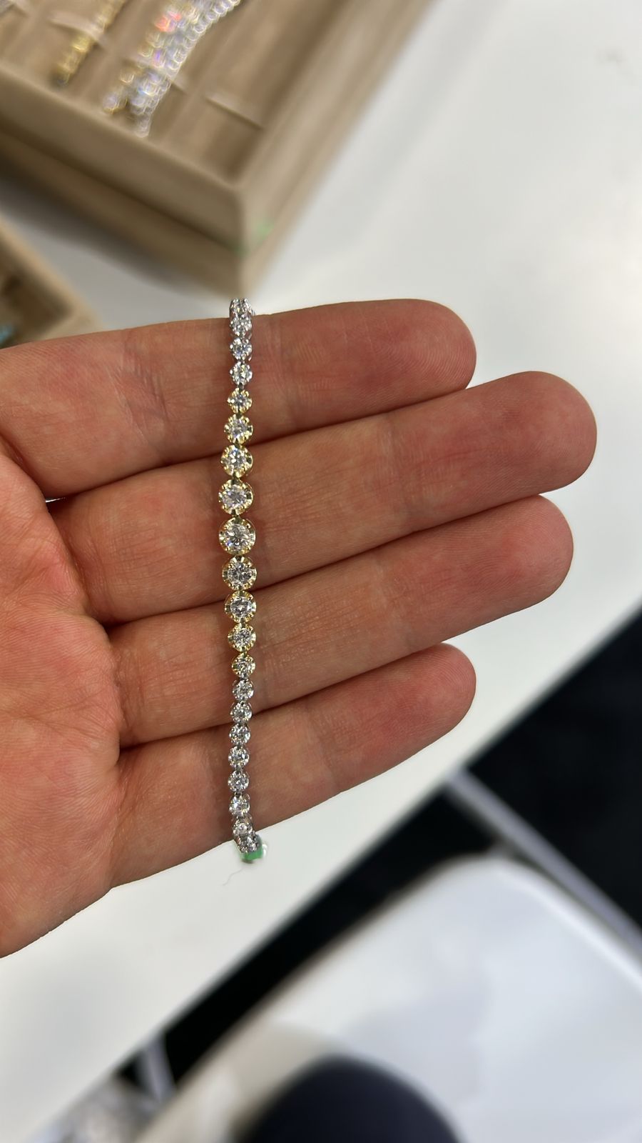 Pulsera oro 14k, 2.7 ct diamante aprox