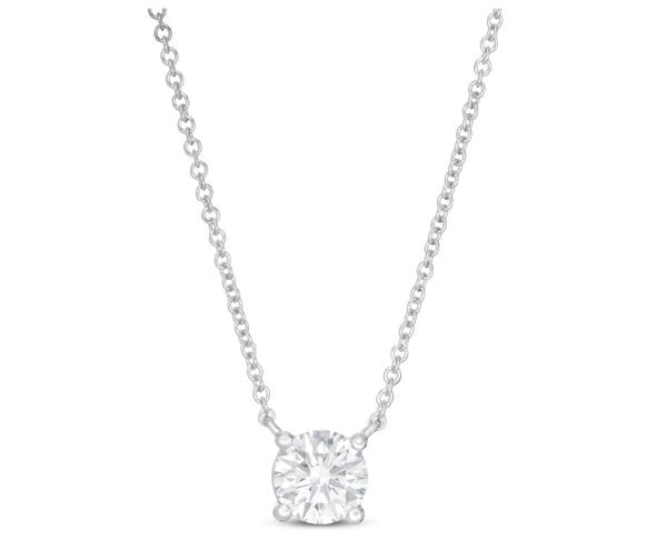 Pendiente de Diamante redondo .15 ct en oro Blanco de 14K