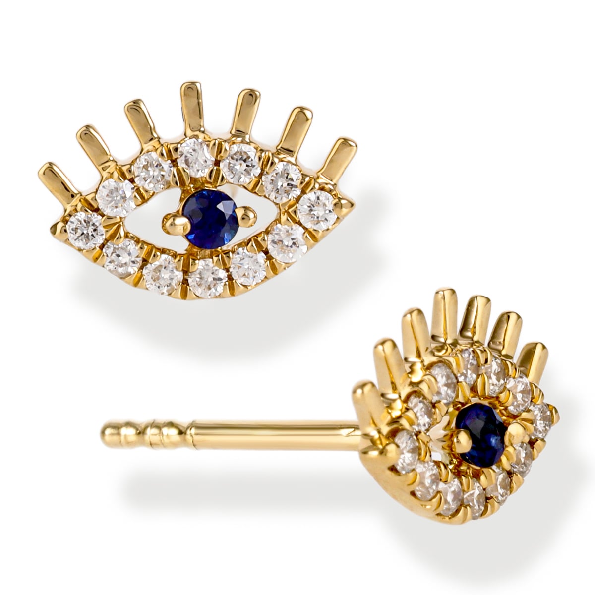 Pendientes De Ojo Malvado De Diamante 0.2 Ct.
