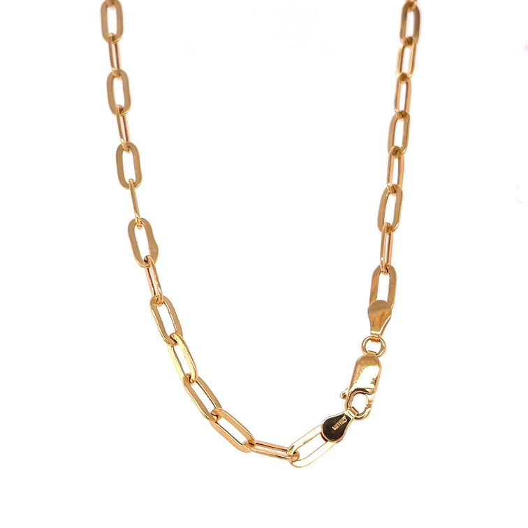 Collar De Clip Hueco De Oro Amarillo De 14Kt 5.90 G