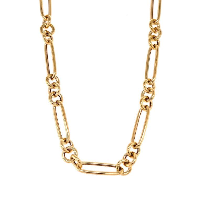 Collar De Paperclip De Oro Amarillo De 14Kt 10.50 G