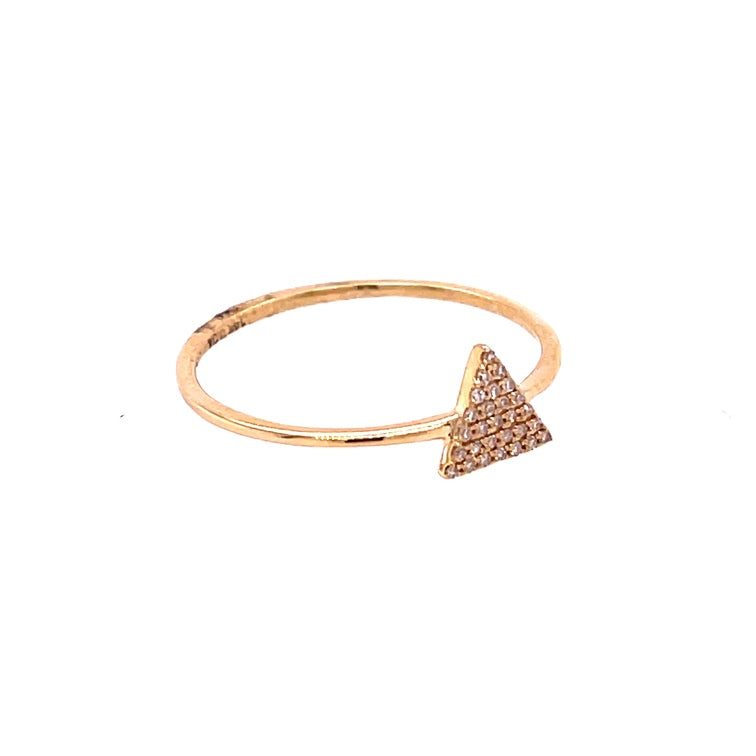 Anillo Triángulo De Oro Amarillo De 14 Kt 0.04 Ct.