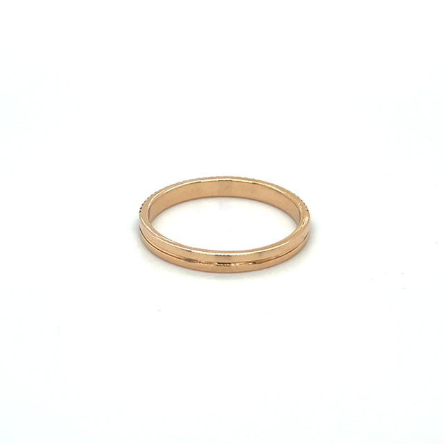 Anillo De Oro Rosa Y Diamantes 0.12 Ct.