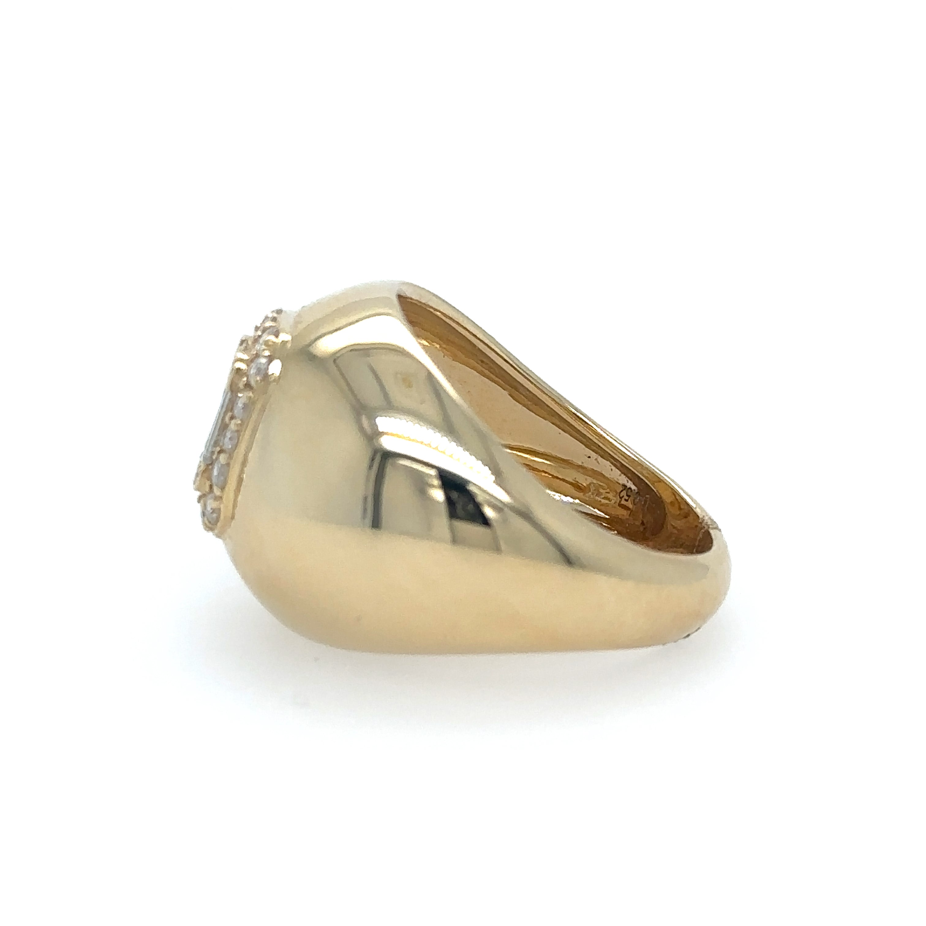 Anillo De Cúpula De Oro Amarillo De 14 Quilates Con Diamantes 0.52 Ct.