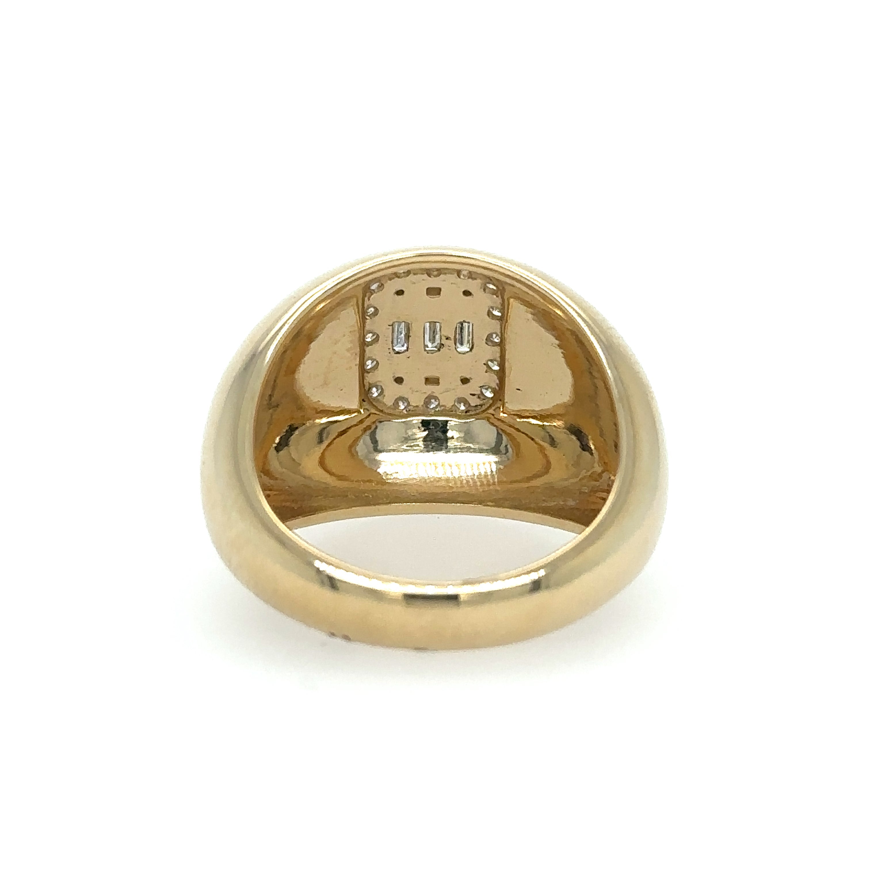 Anillo De Cúpula De Oro Amarillo De 14 Quilates Con Diamantes 0.52 Ct.