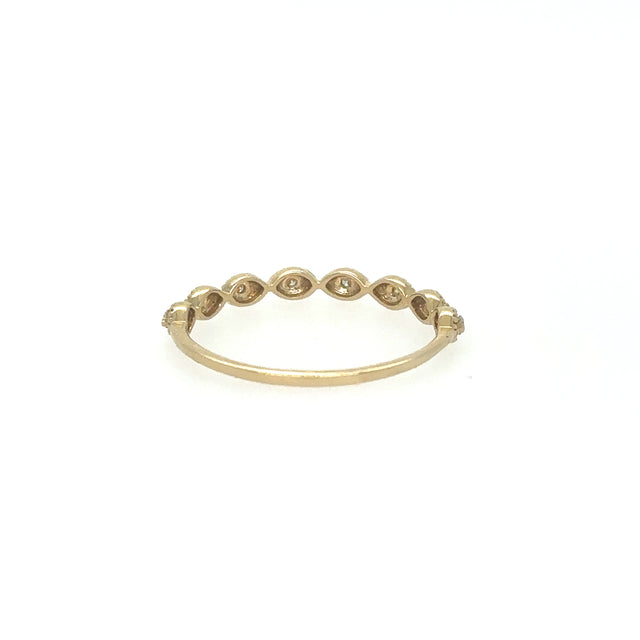 Anillo De Oro Amarillo De 14 Quilates Con Diamantes 0.08 Ct.