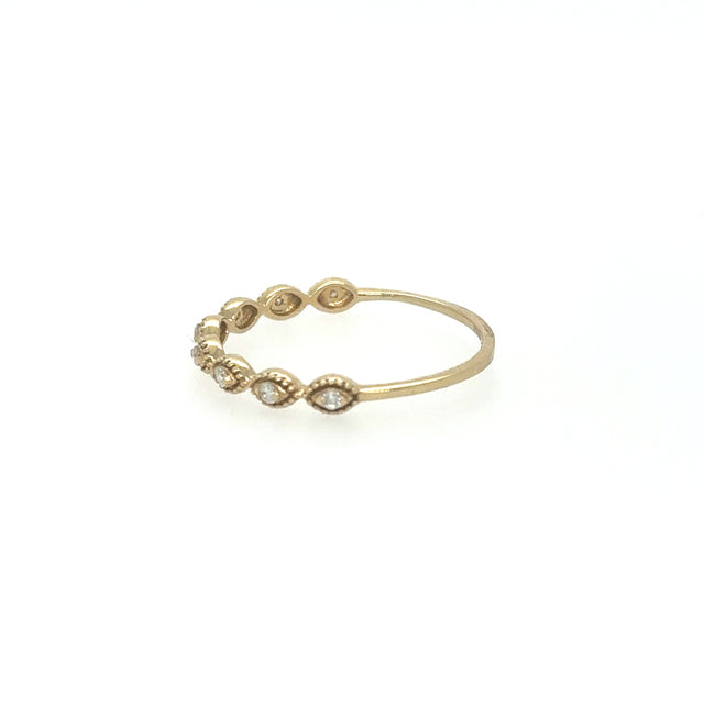 Anillo De Oro Amarillo De 14 Quilates Con Diamantes 0.08 Ct.