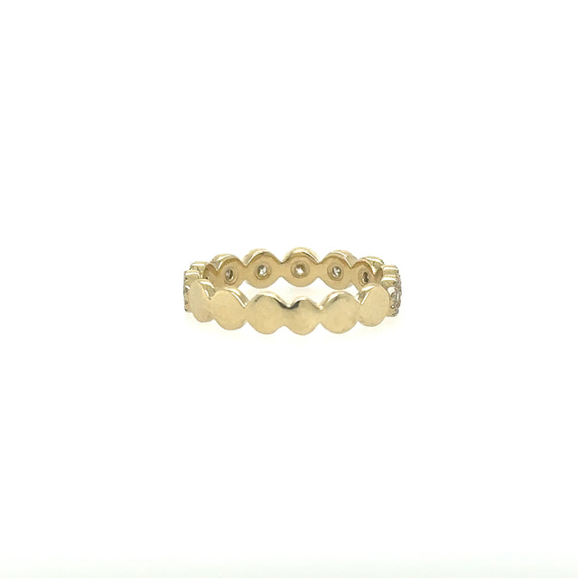 Media Banda Redonda De Diamantes De Oro Amarillo De 14 Kt 0.41 Ct.