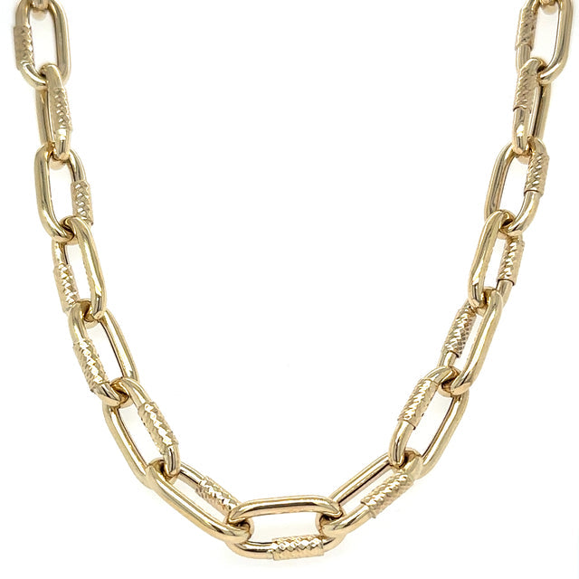 Collar De Paperclip De Oro Amarillo De 14Kt 17.40 G
