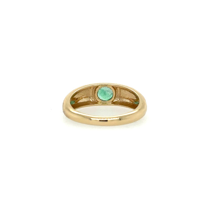 Anillo De Oro Amarillo Y Esmeralda 0.4 Ct.