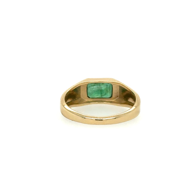 Anillo De Oro Amarillo Y Esmeralda 1 Ct.