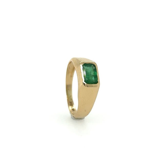 Anillo De Oro Amarillo Y Esmeralda 1 Ct.