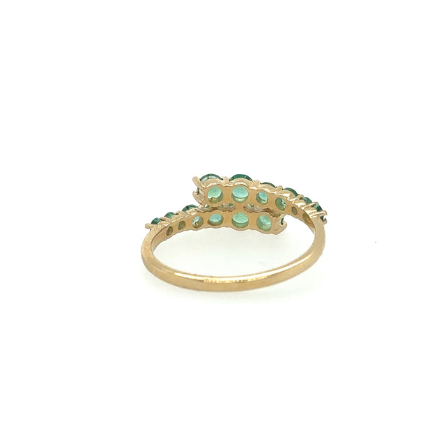 Anillo De Oro Amarillo Y Esmeralda 0.85 Ct.